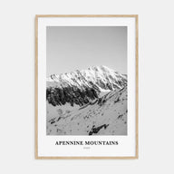 Apennine Mountains Portrait B&W Poster