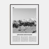 Apennine Mountains Travel B&W Poster