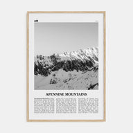 Apennine Mountains Travel B&W Poster