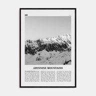 Apennine Mountains Travel B&W Poster