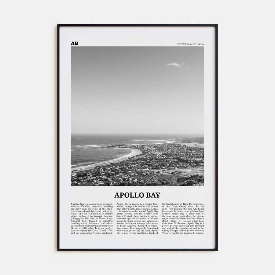 Apollo Bay Travel B&W Poster