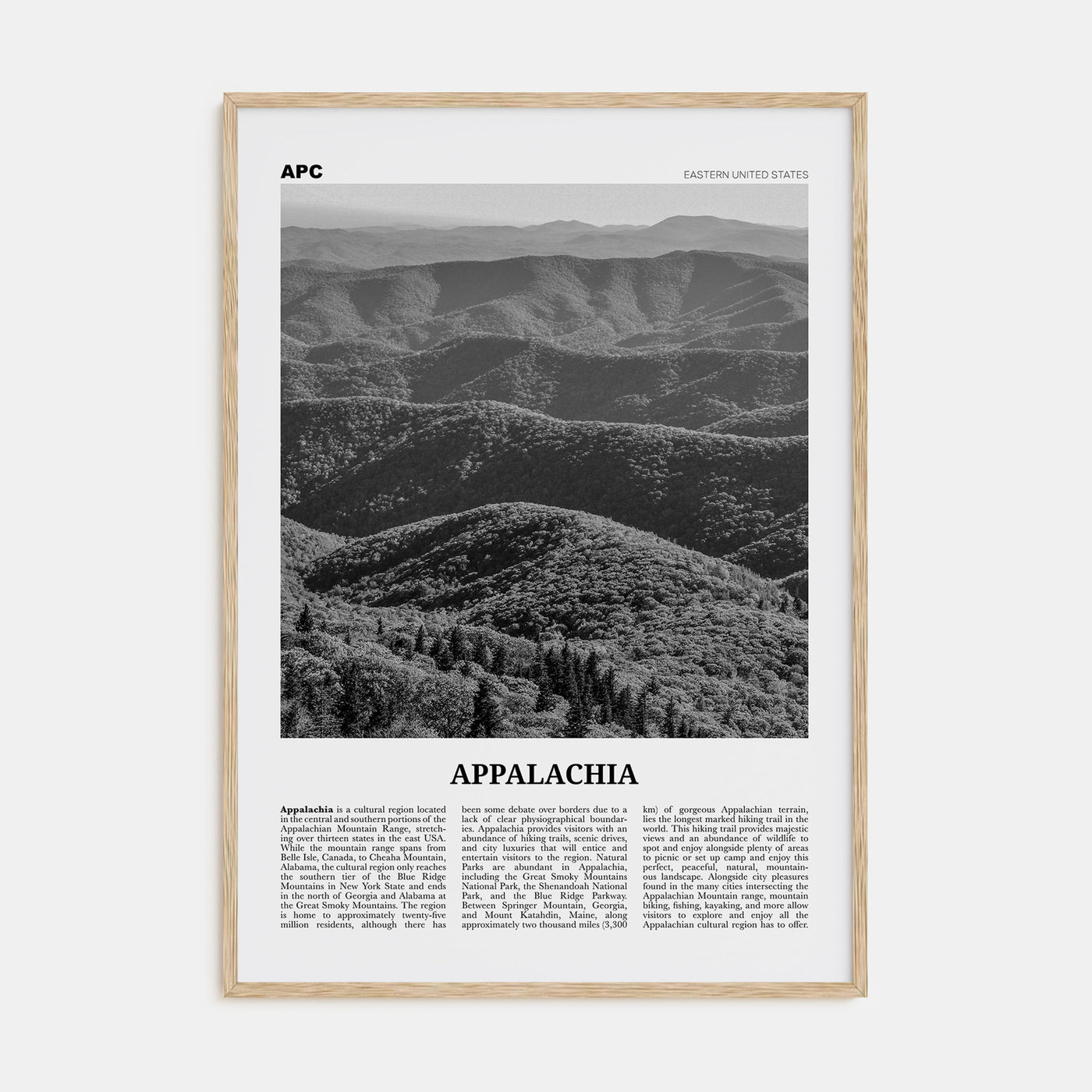 Appalachia Travel B&W Poster