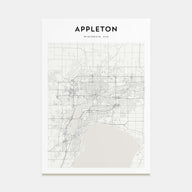 Appleton Map Portrait Poster