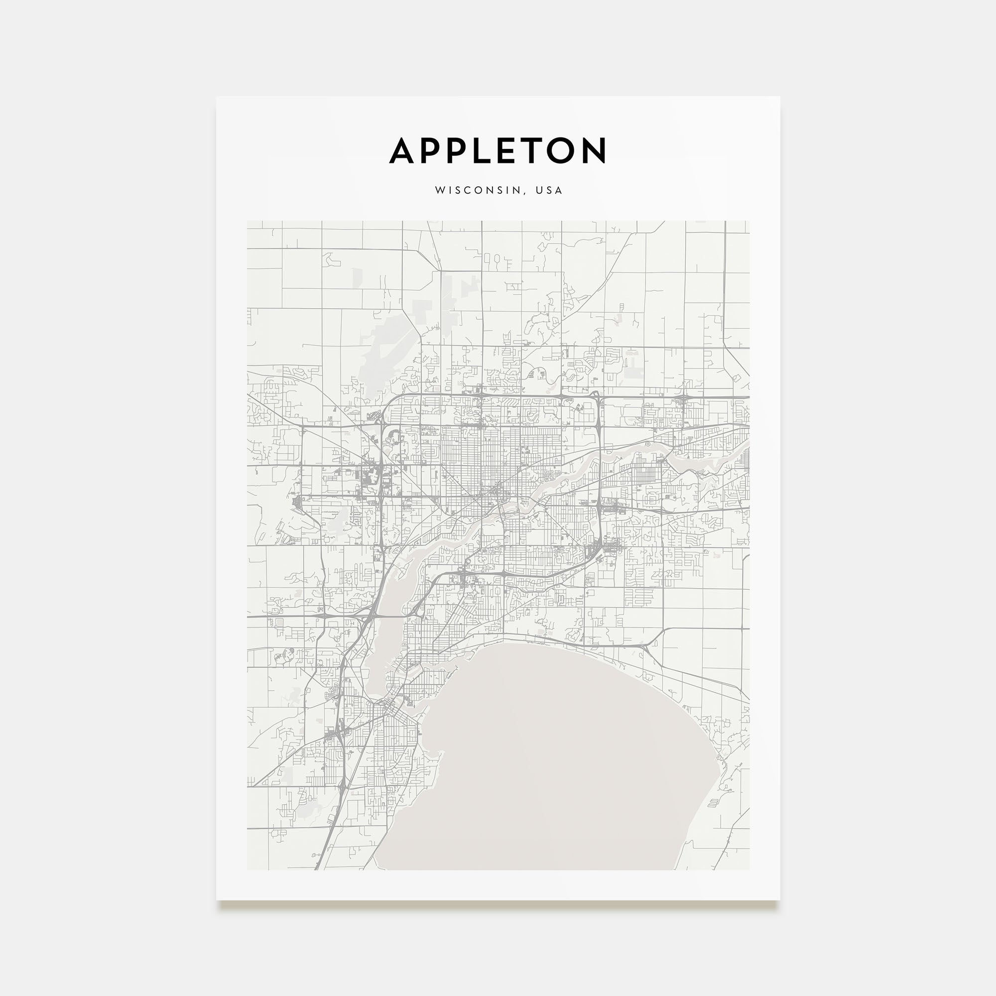 Appleton Map Portrait Poster