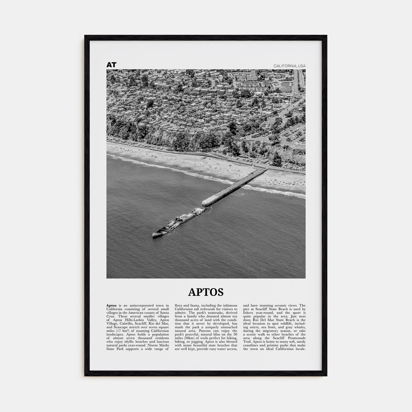 Aptos Travel B&W Poster