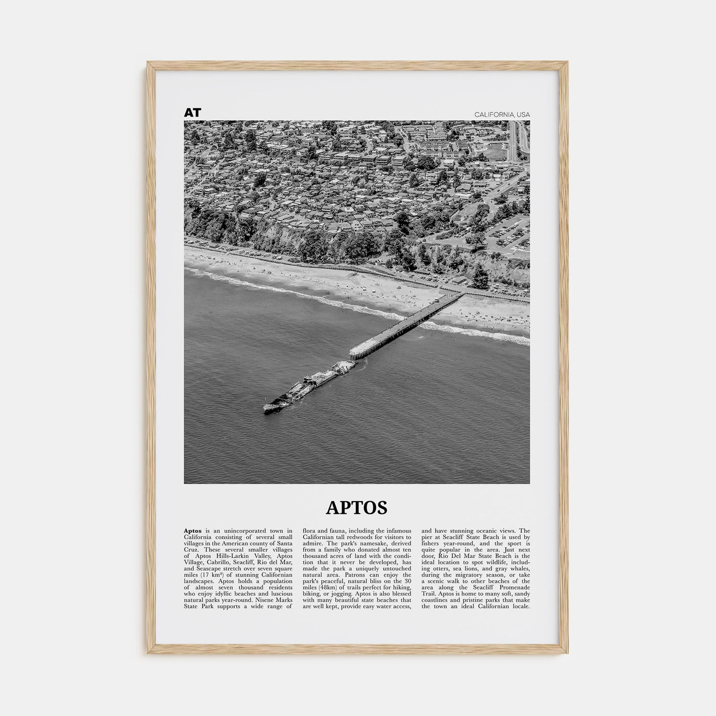 Aptos Travel B&W Poster