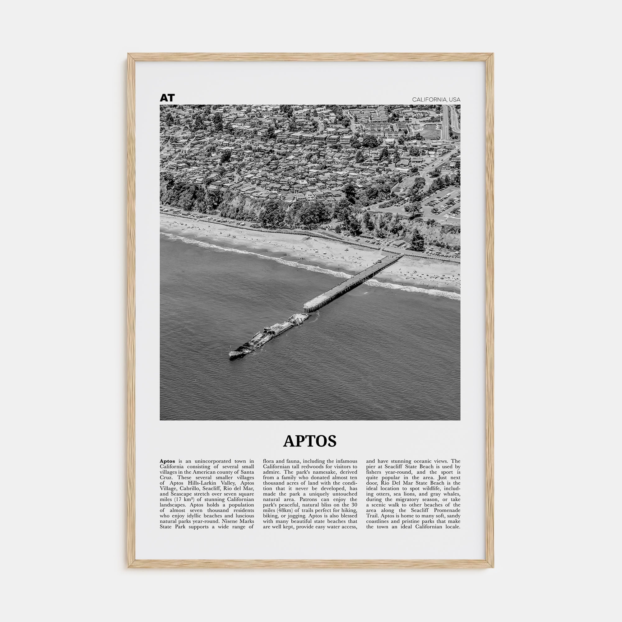 Aptos Travel B&W Poster