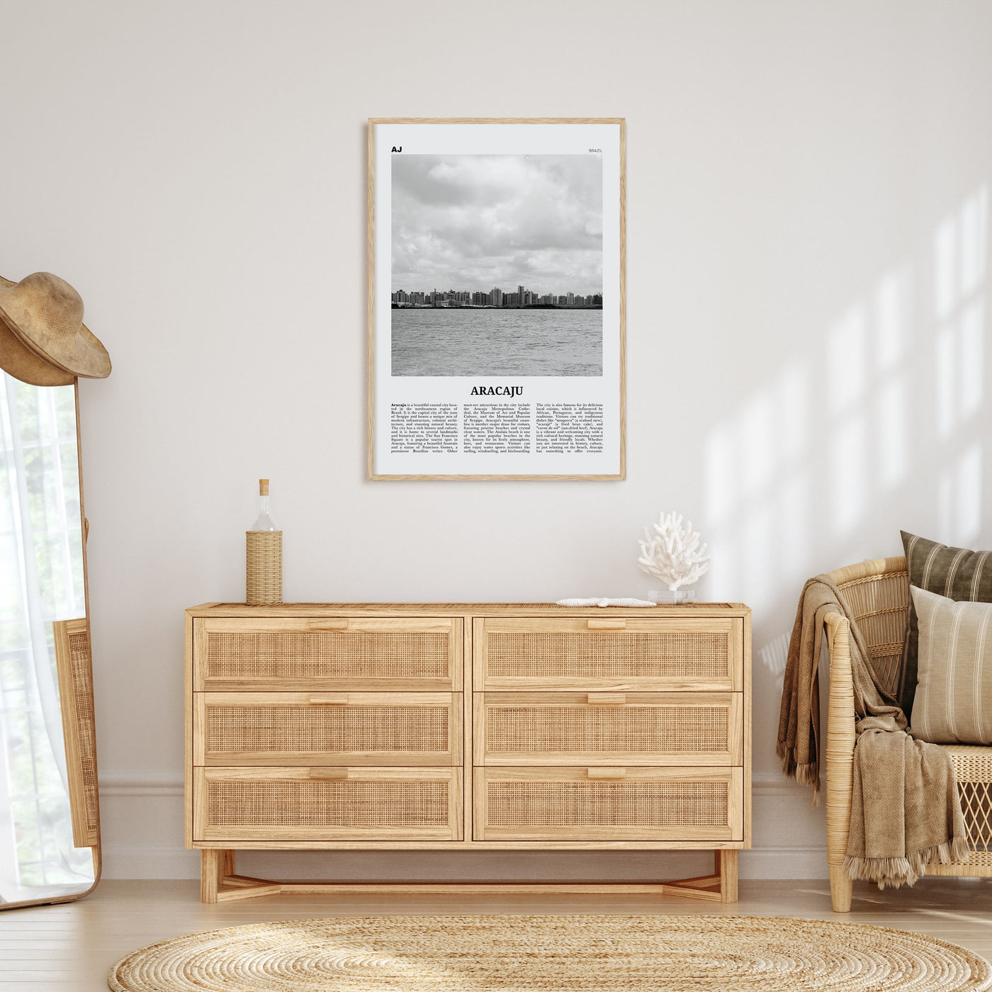 Aracaju Travel B&W Poster