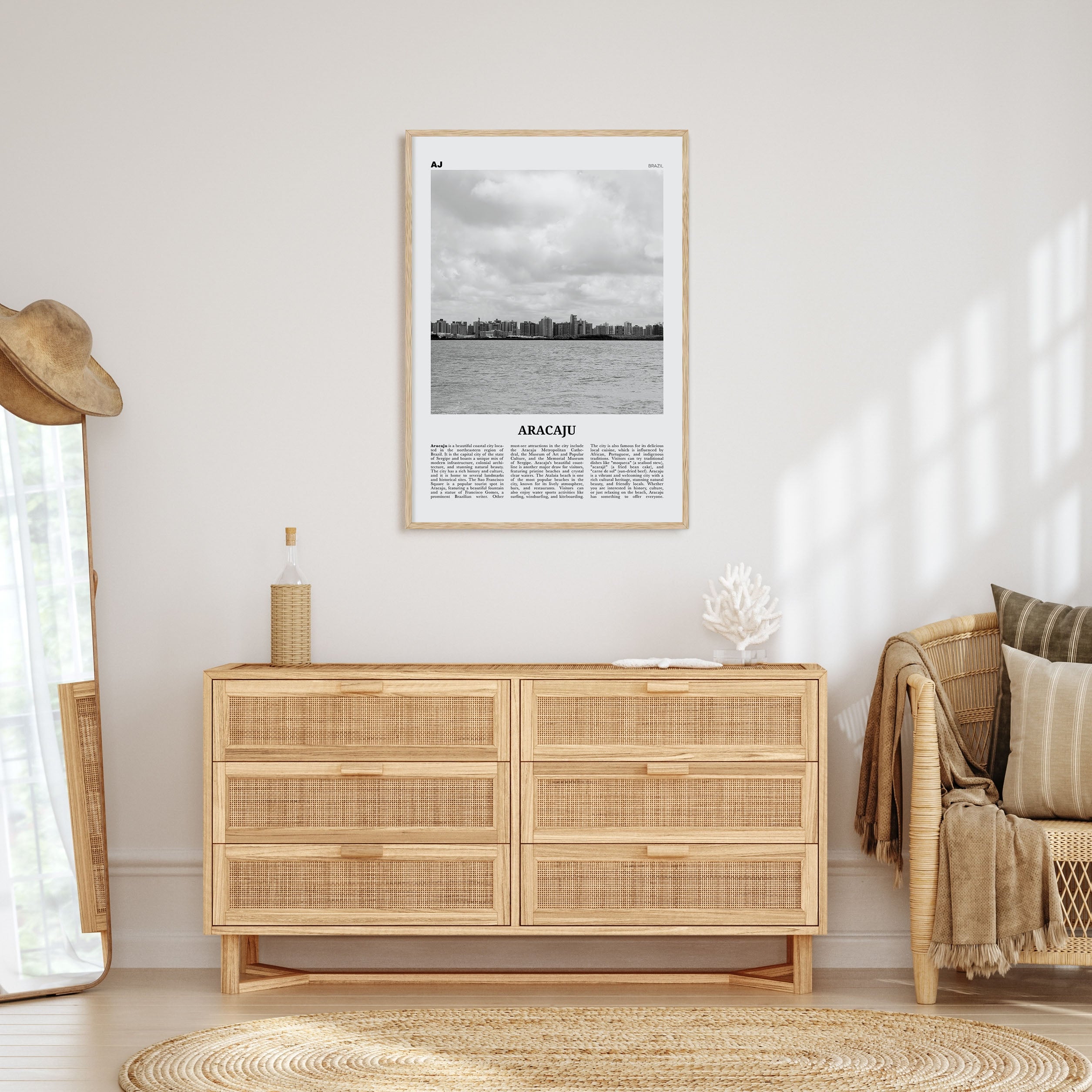 Aracaju Travel B&W Poster