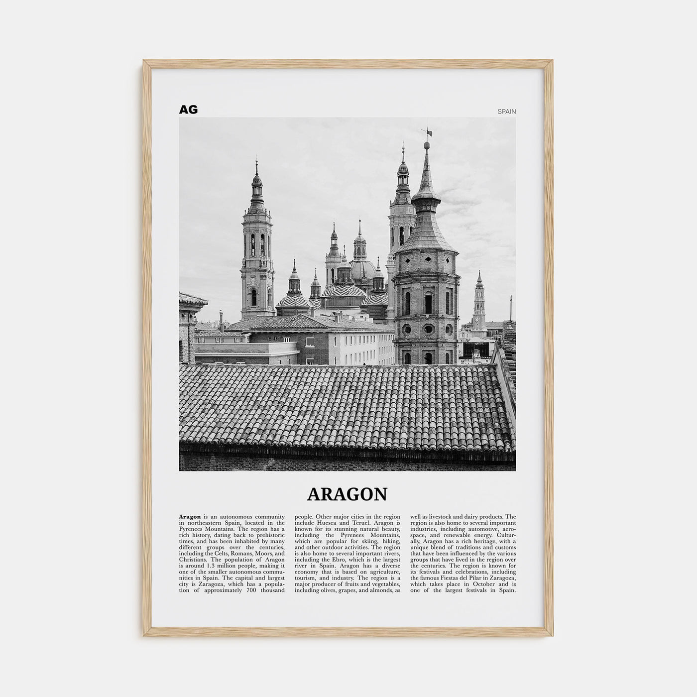Aragon Travel B&W Poster