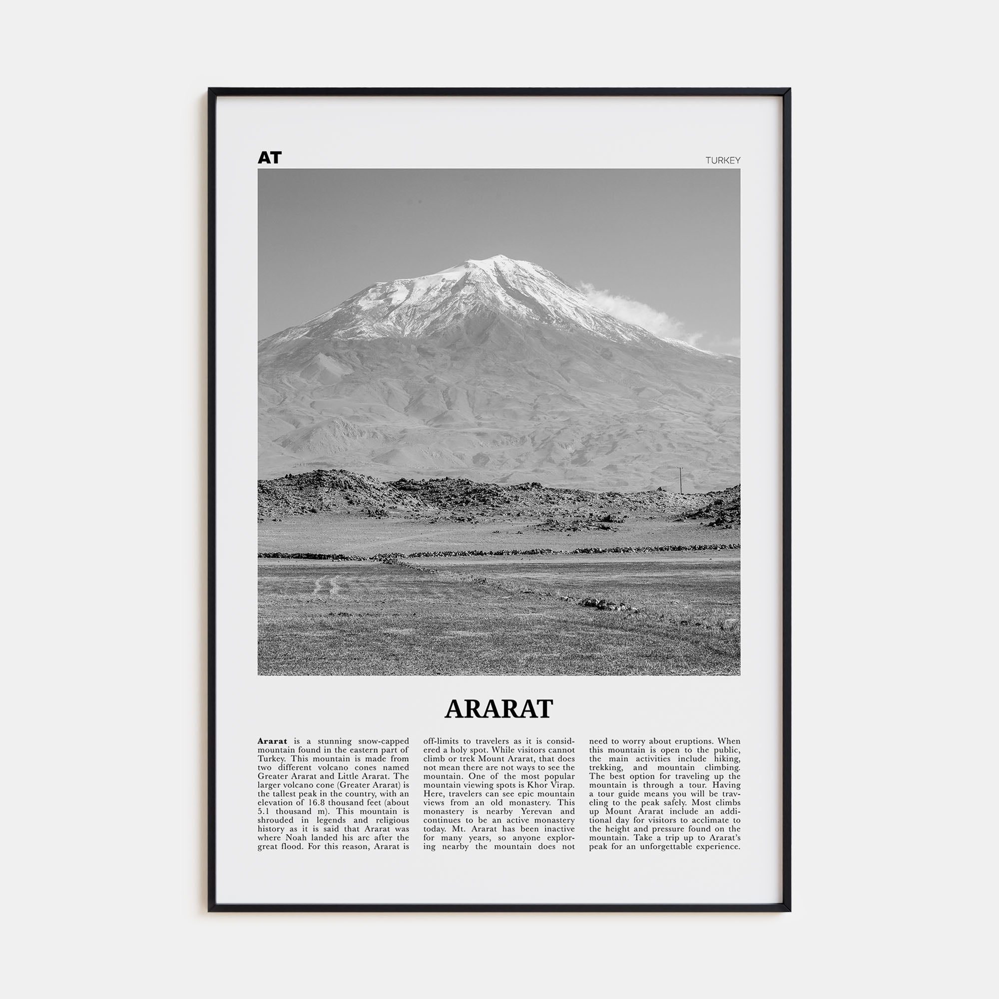 Ararat Travel B&W Poster