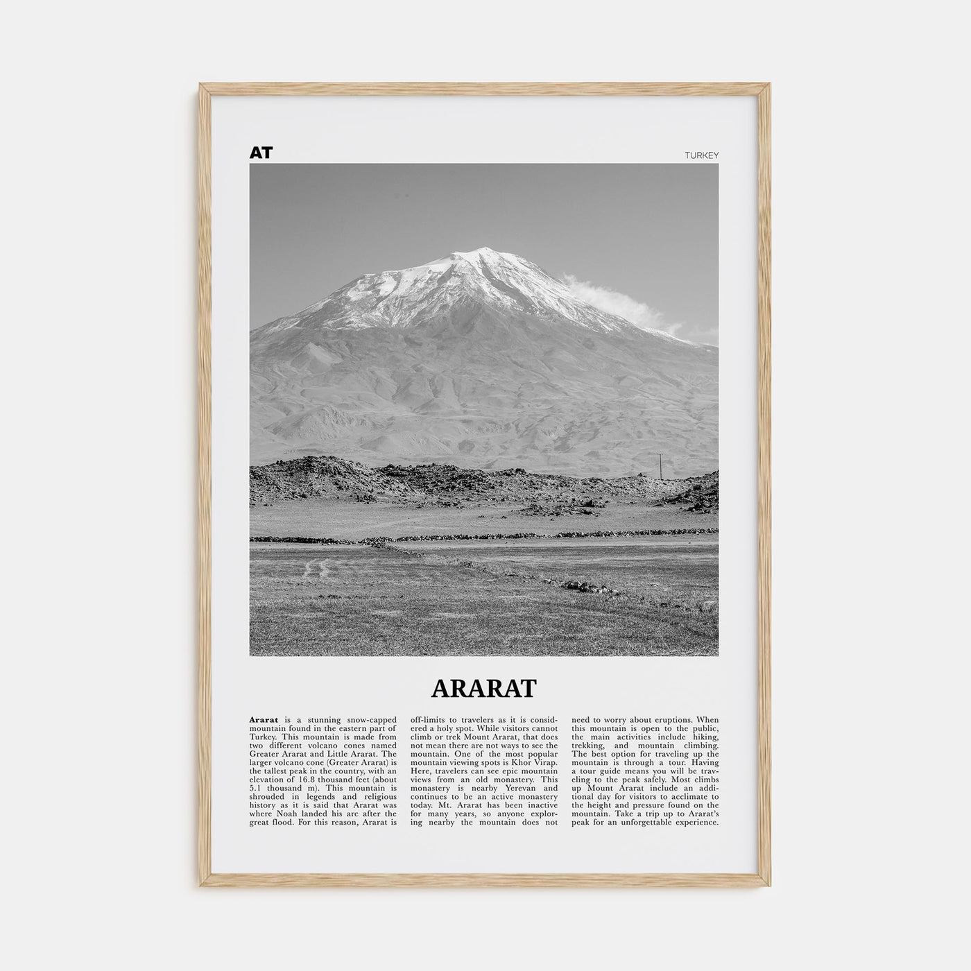 Ararat Travel B&W Poster