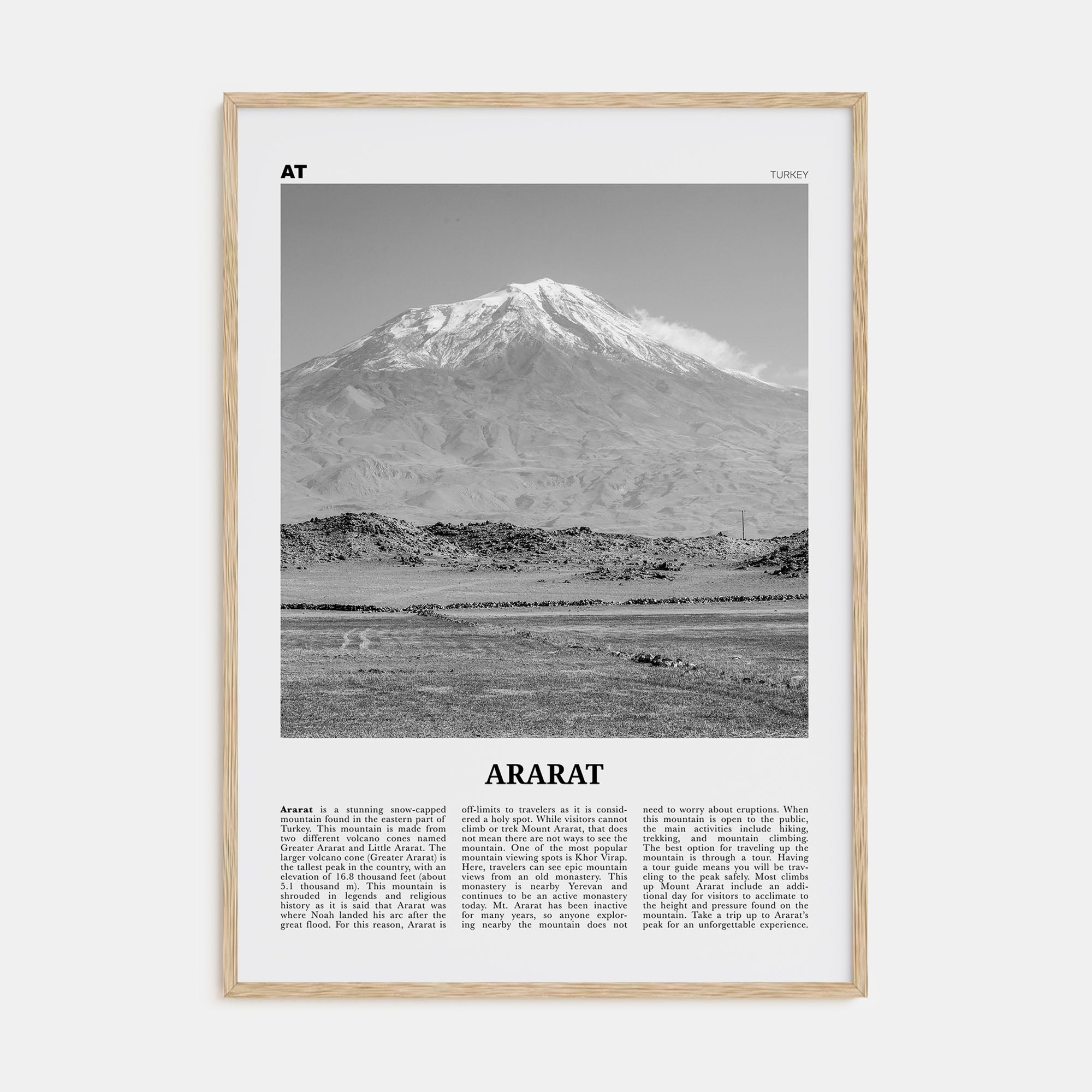 Ararat Travel B&W Poster