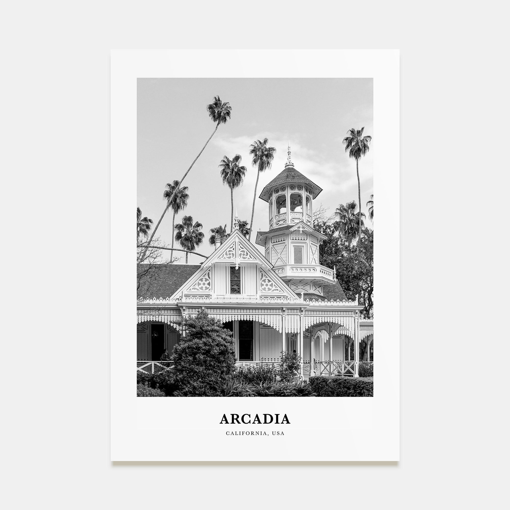Arcadia Portrait B&W Poster