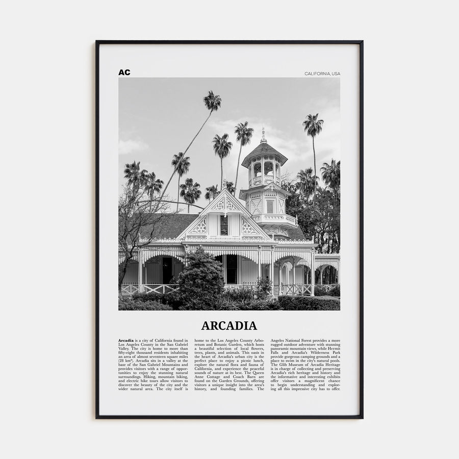 Arcadia Travel B&W Poster