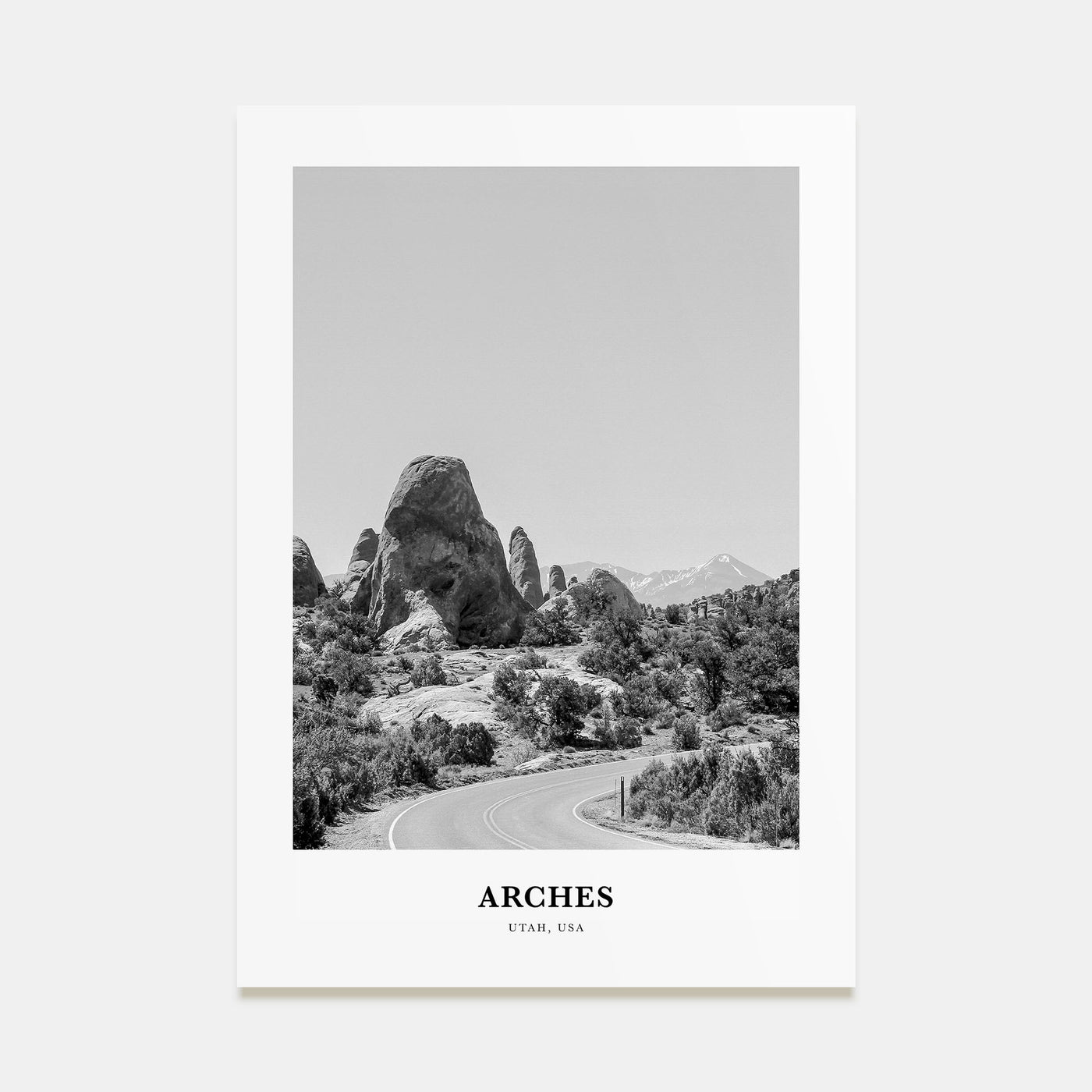 Arches National Park Portrait B&W Poster