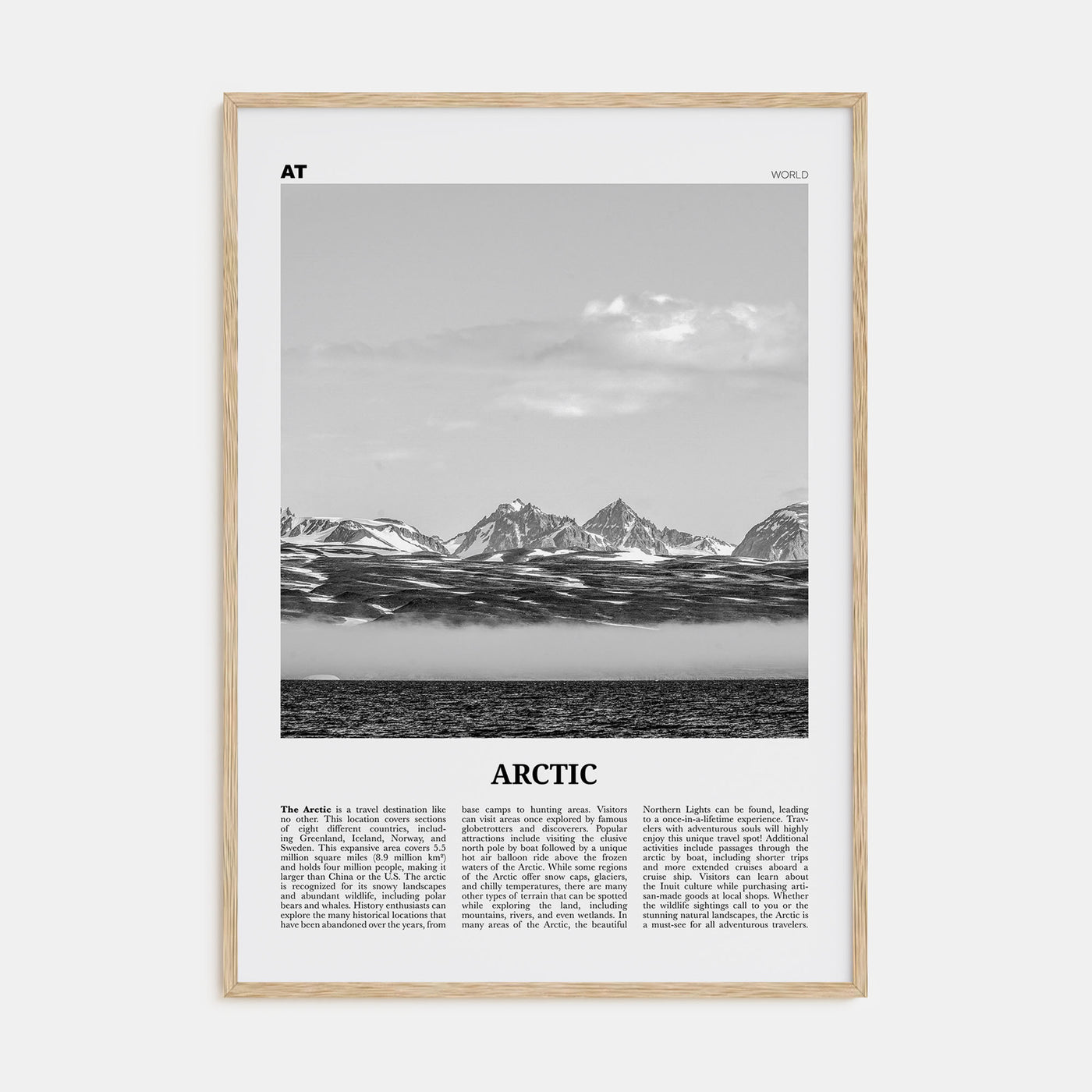 Arctic Travel B&W Poster