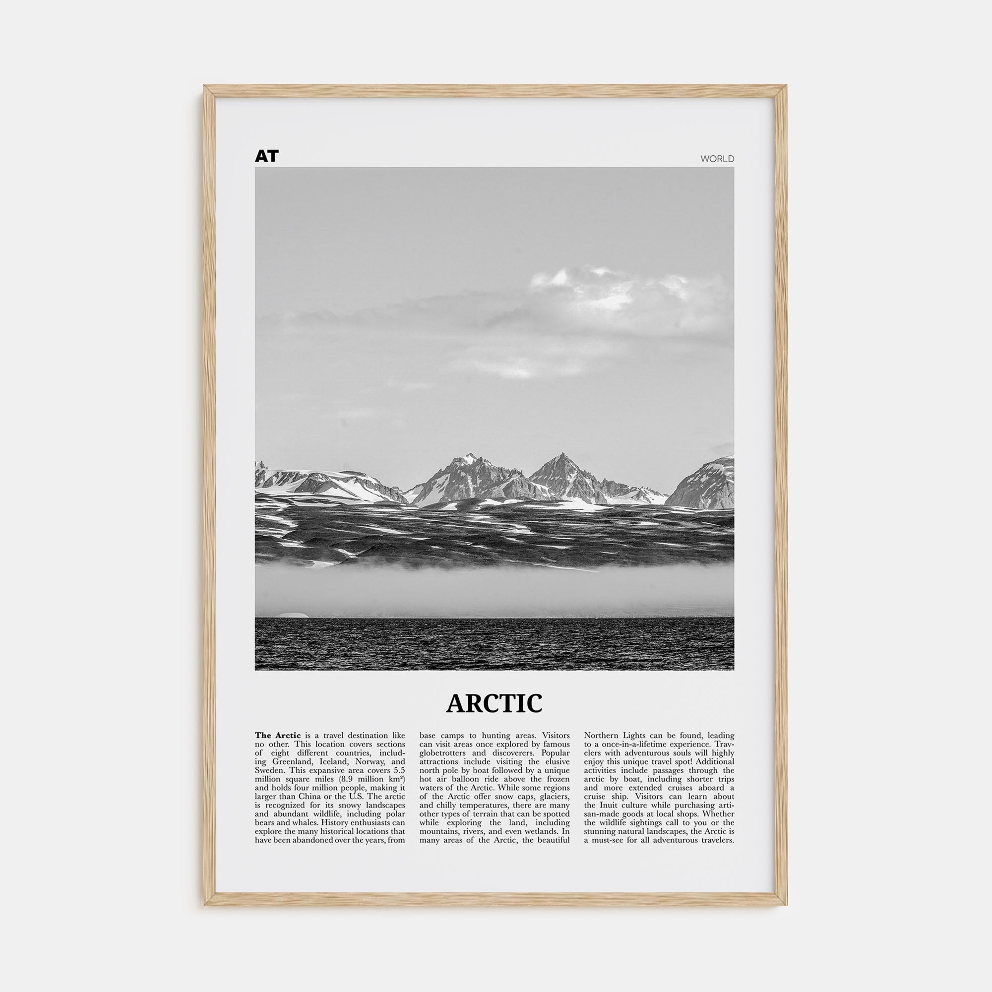 Arctic Travel B&W Poster