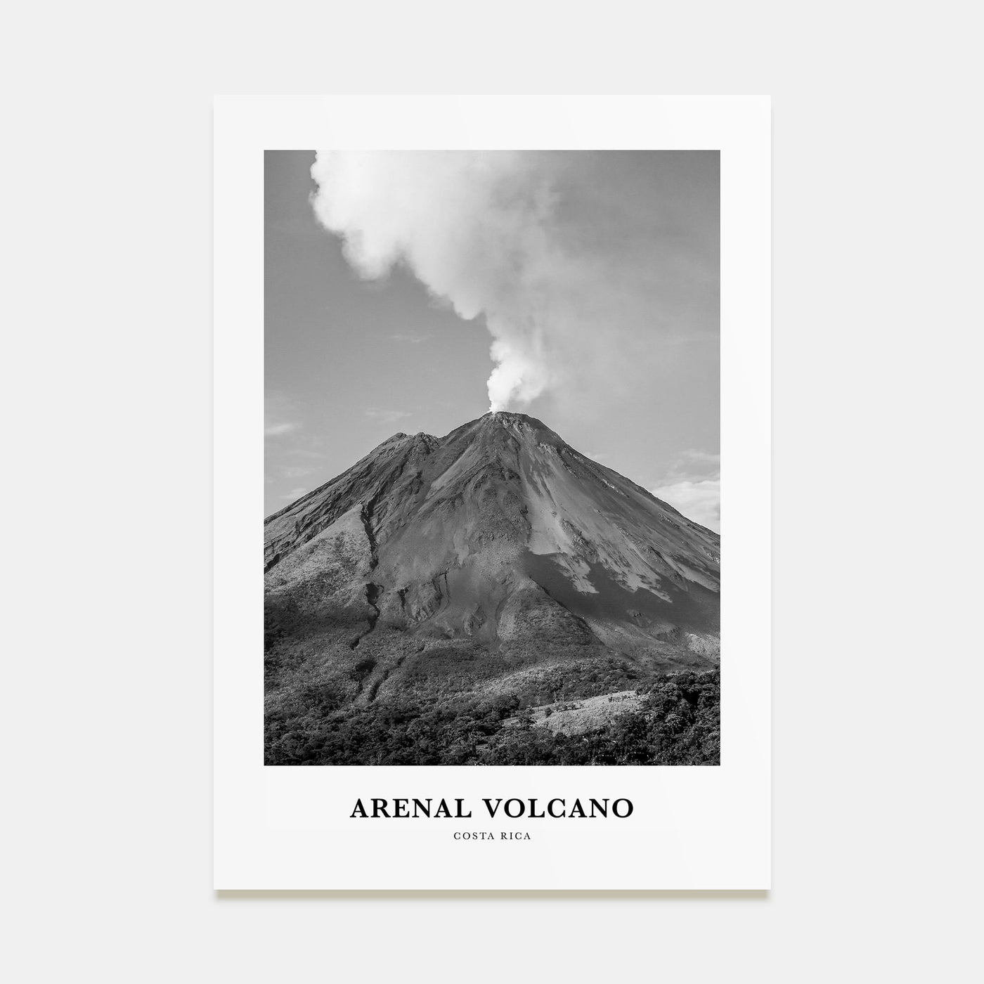 Arenal Volcano National Park Portrait B&W Poster