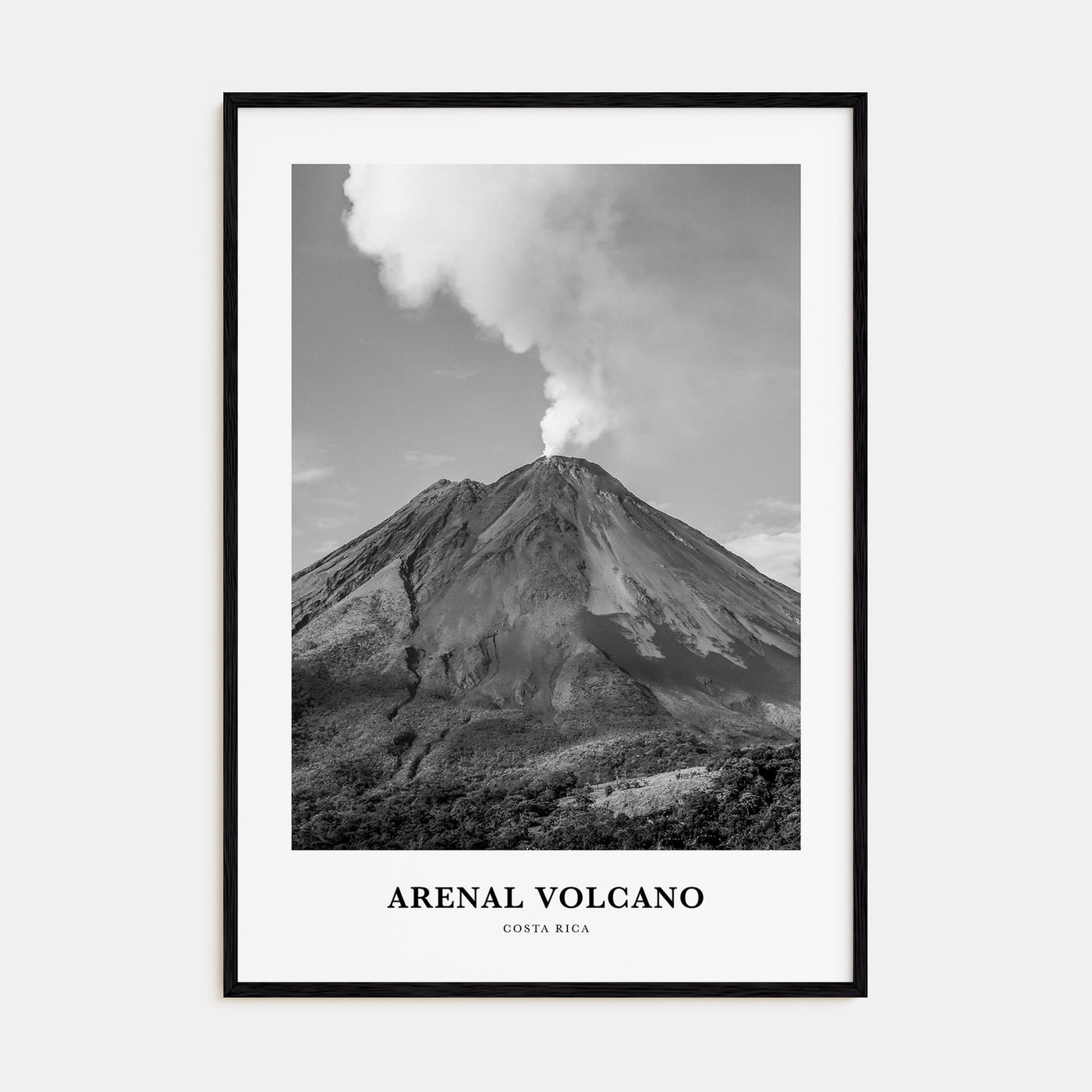 Arenal Volcano National Park Portrait B&W Poster