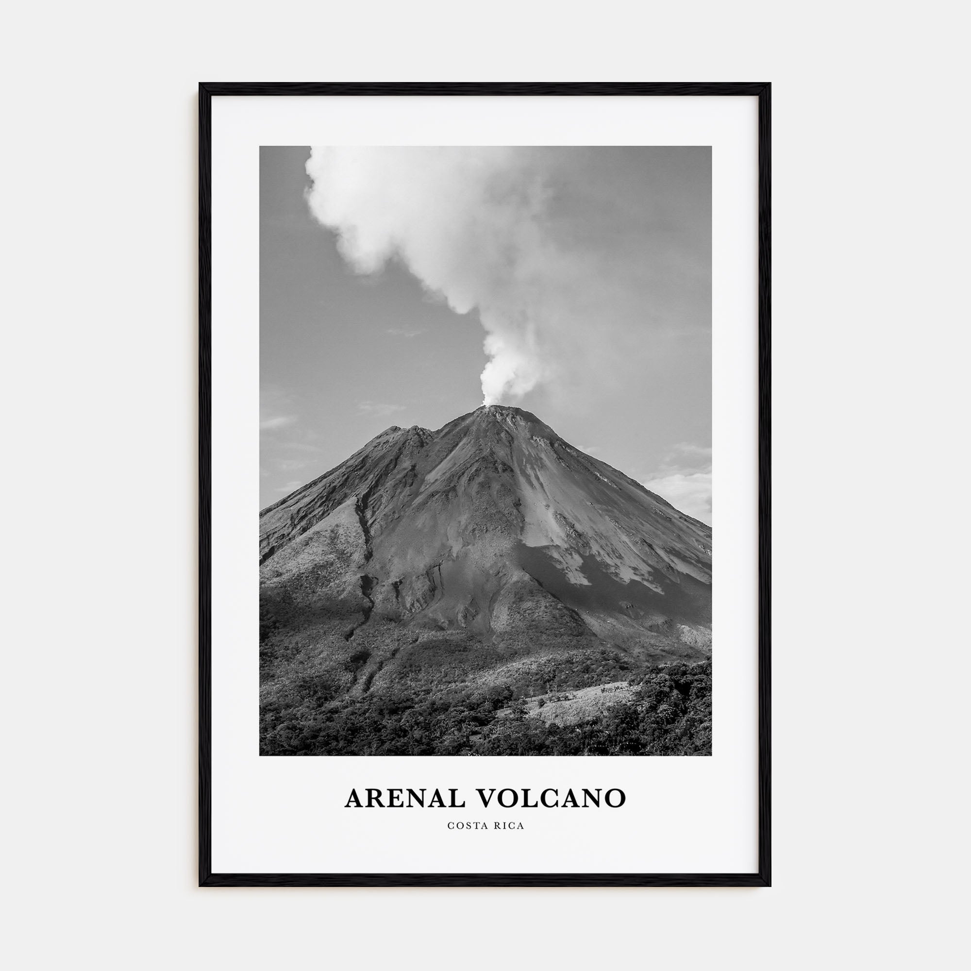 Arenal Volcano National Park Portrait B&W Poster