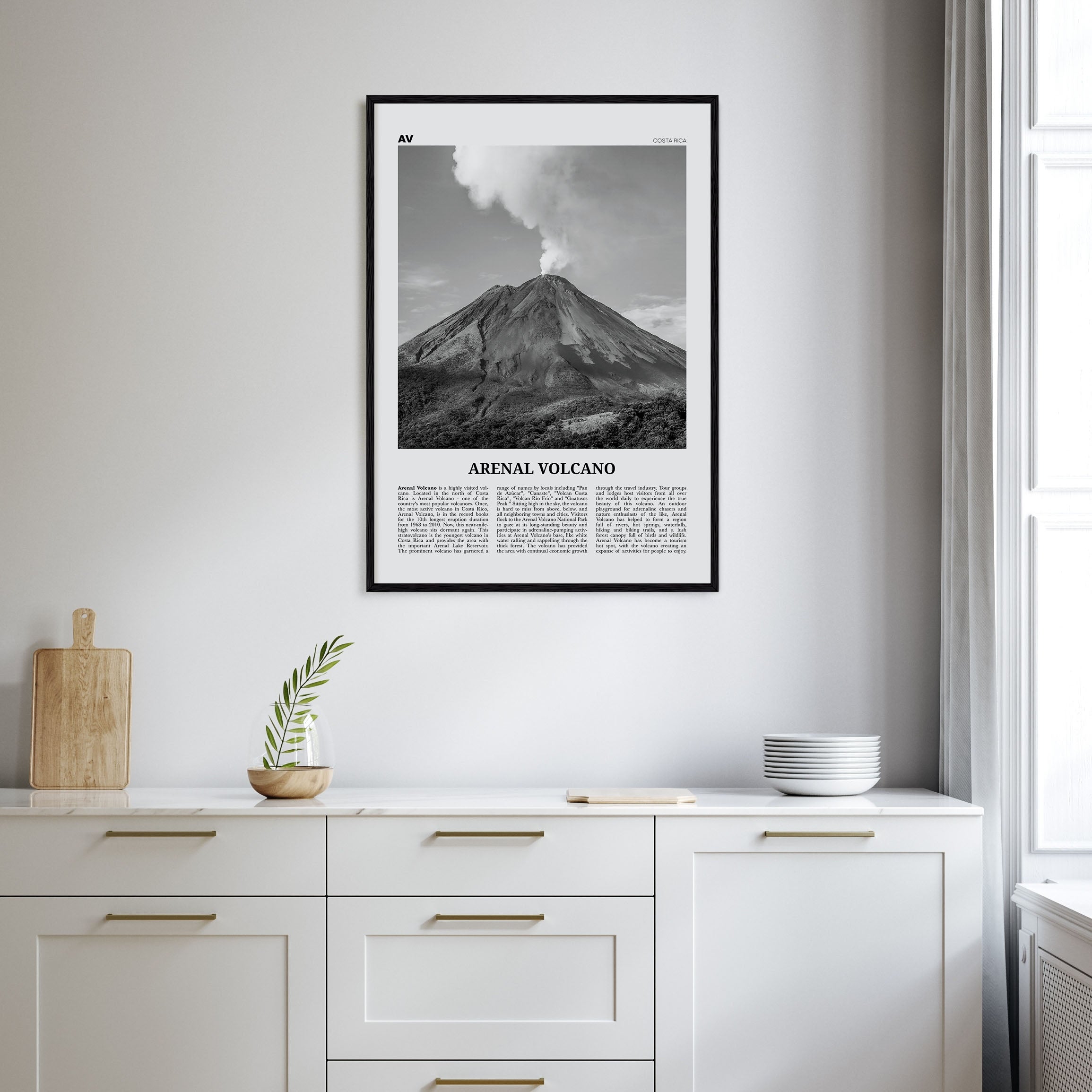 Arenal Volcano National Park Travel B&W Poster
