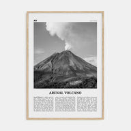 Arenal Volcano National Park Travel B&W Poster