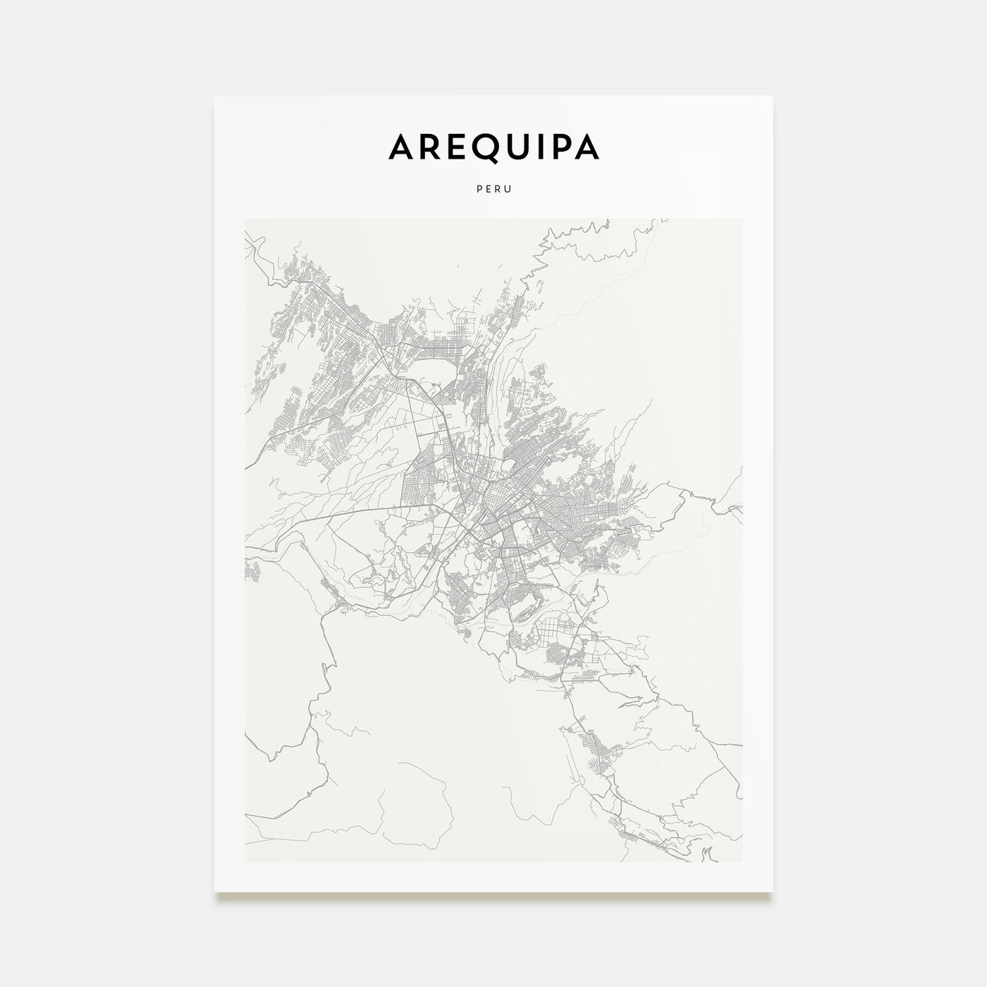 Arequipa Map Portrait Poster