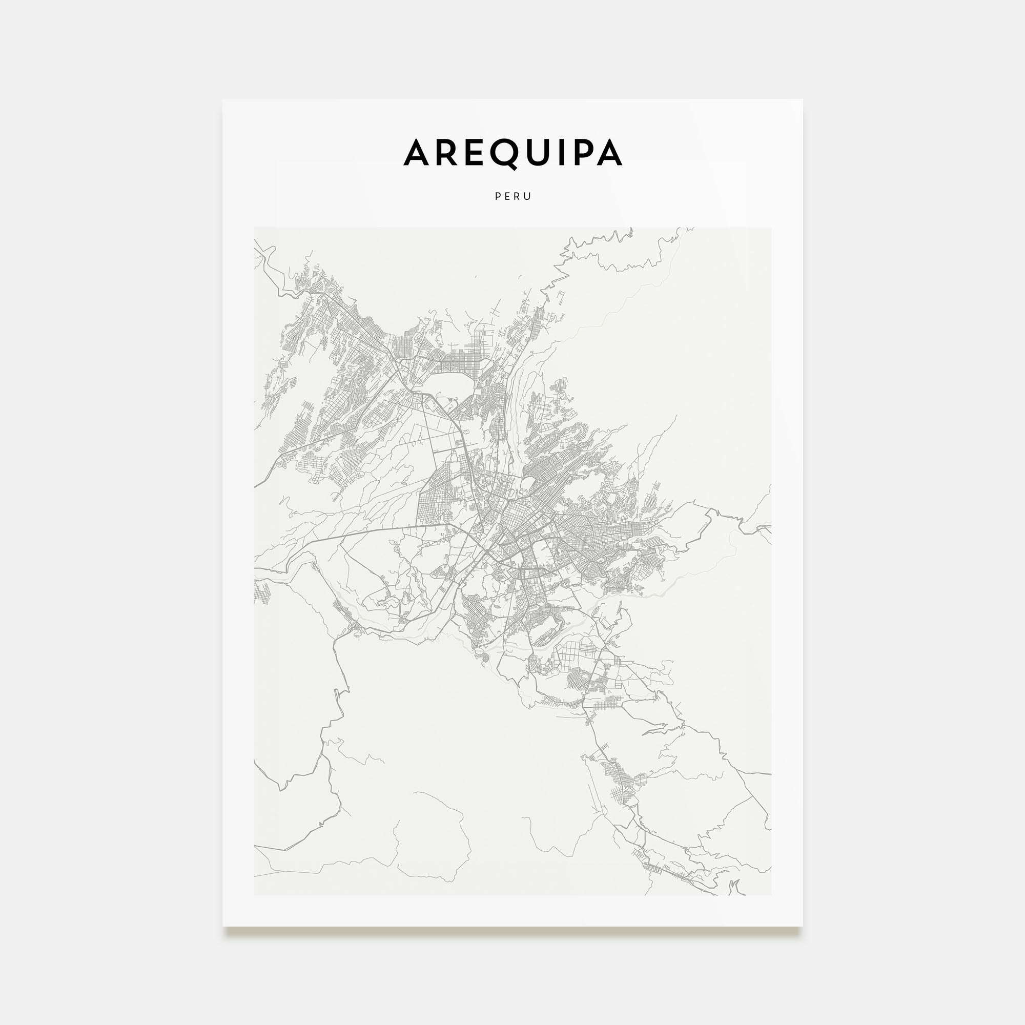 Arequipa Map Portrait Poster