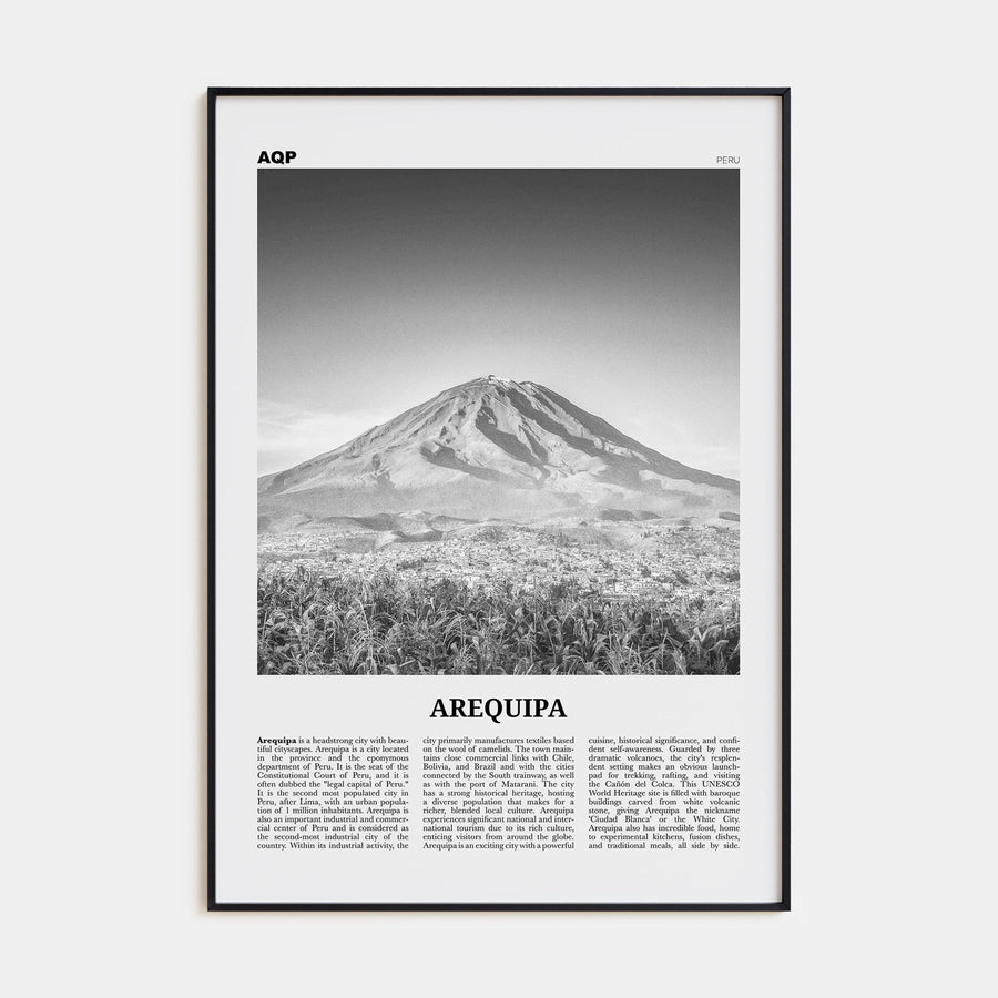 Arequipa Travel B&W Poster
