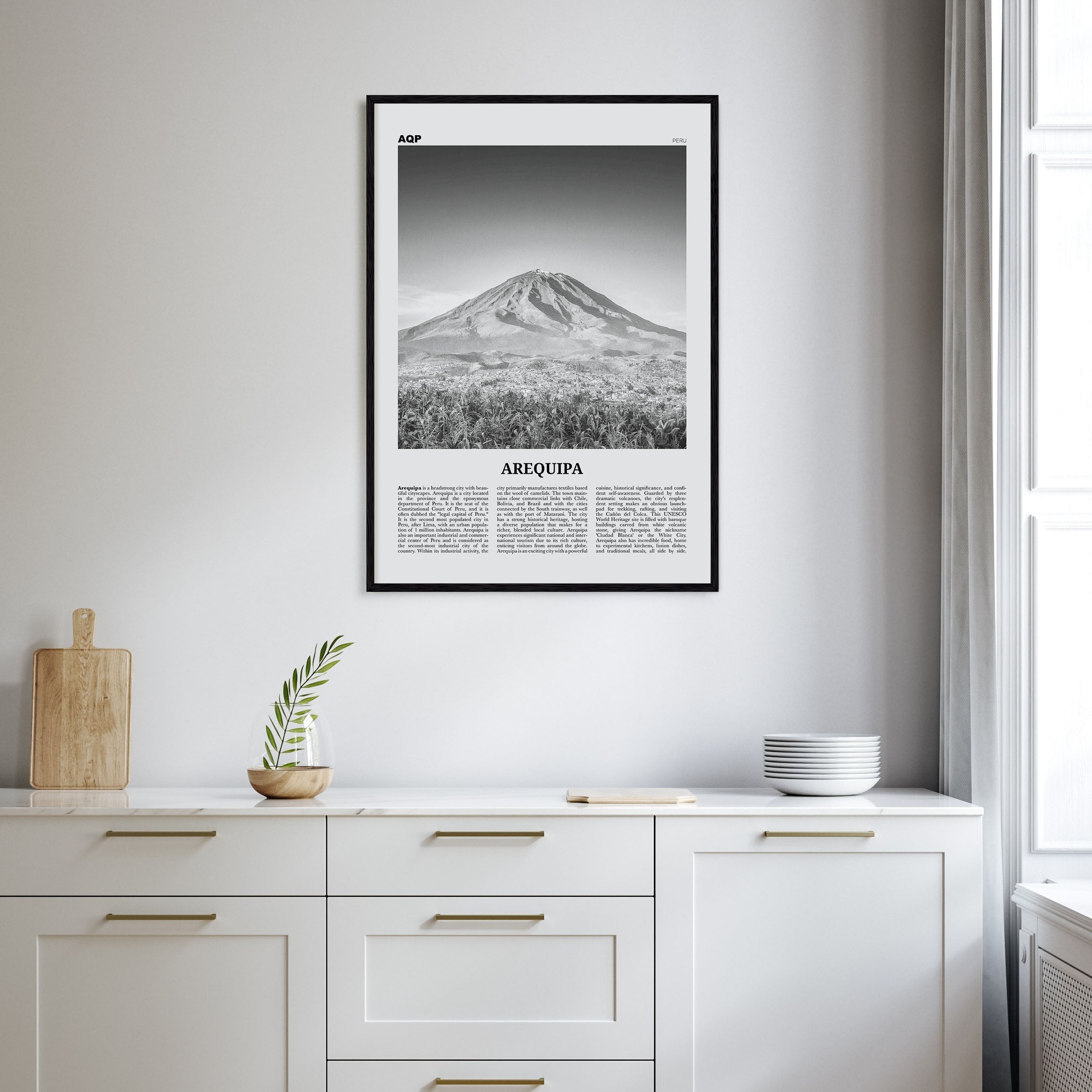 Arequipa Travel B&W Poster