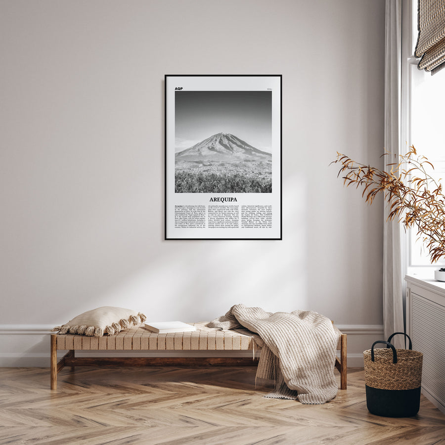 Arequipa Travel B&W Poster