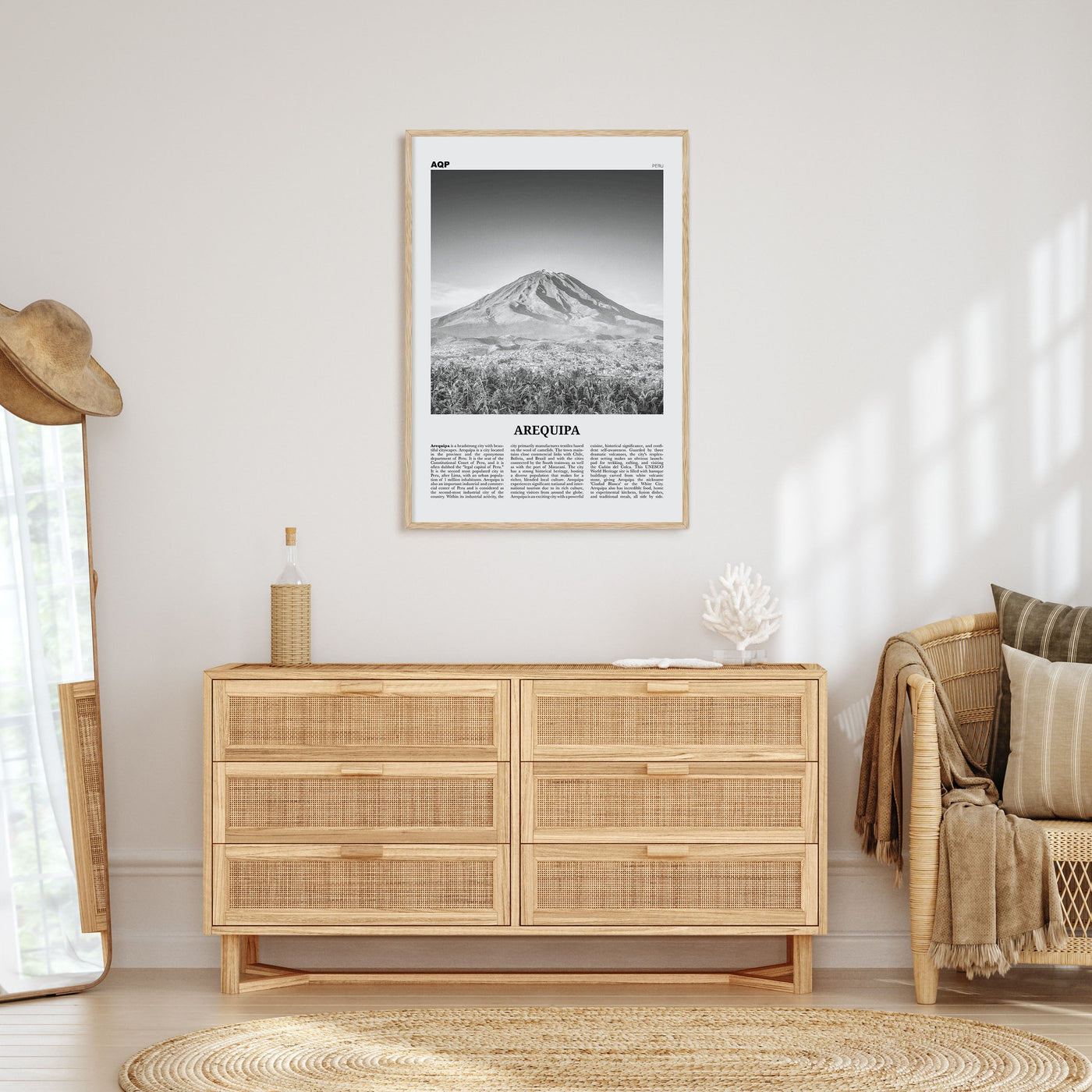 Arequipa Travel B&W Poster