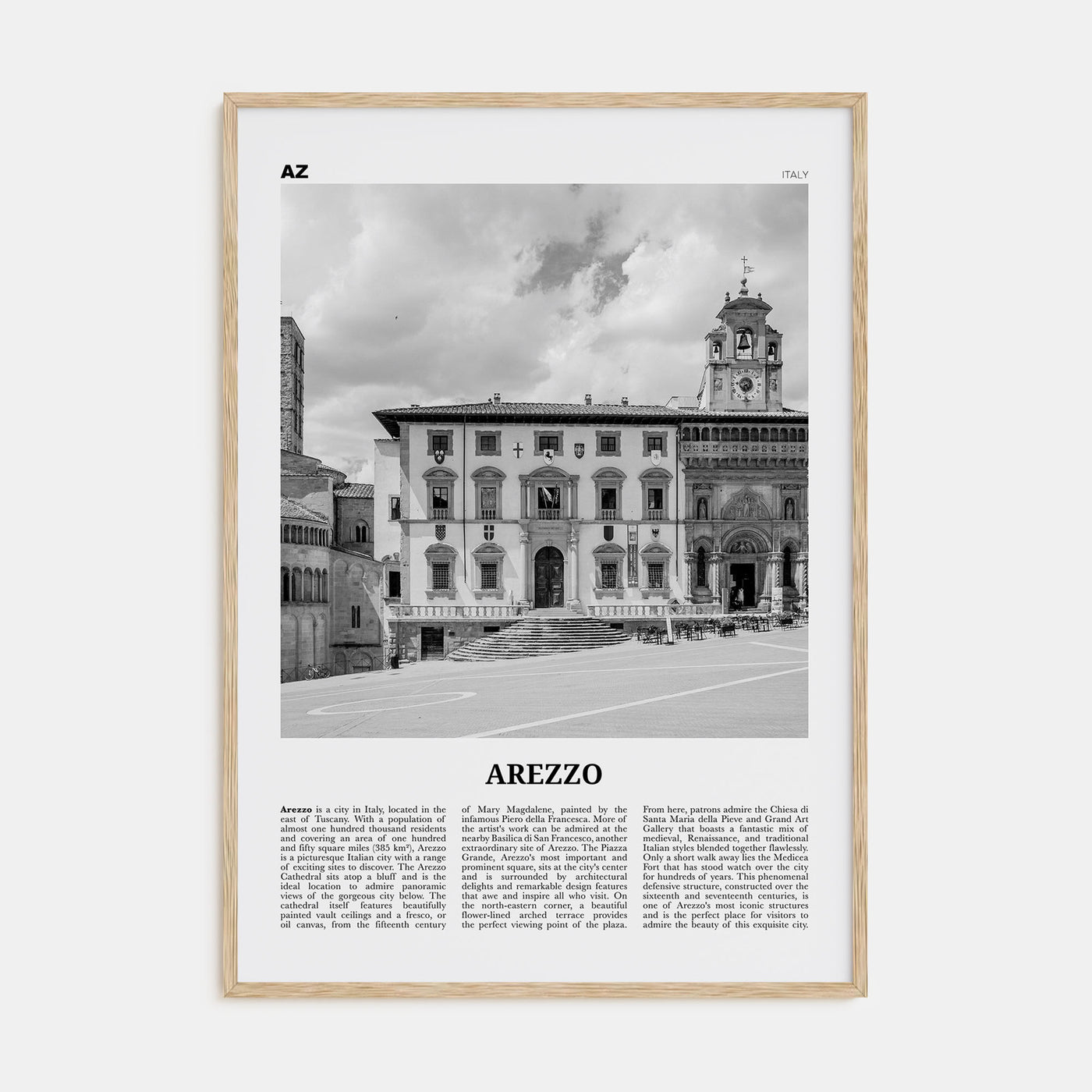 Arezzo Travel B&W Poster
