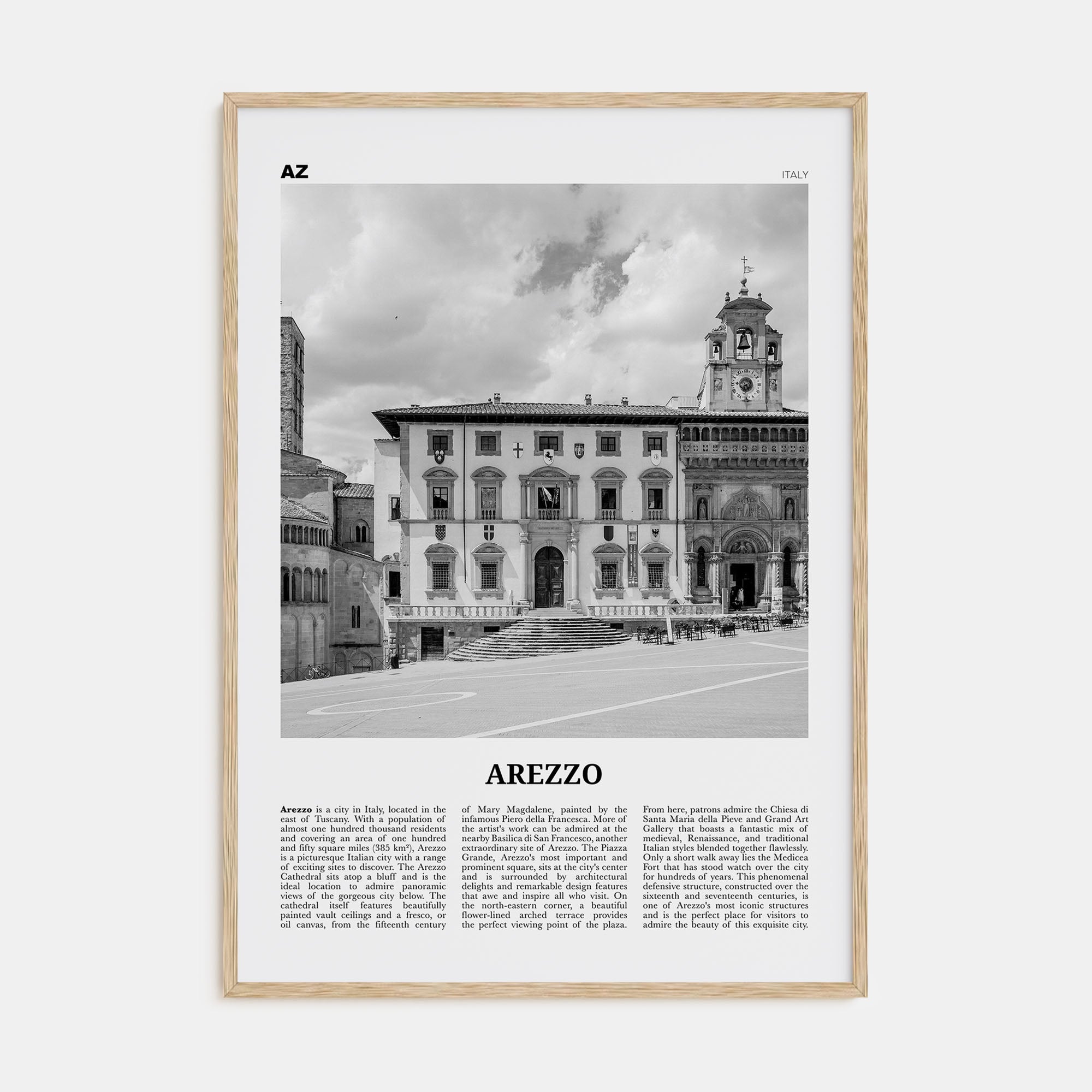 Arezzo Travel B&W Poster