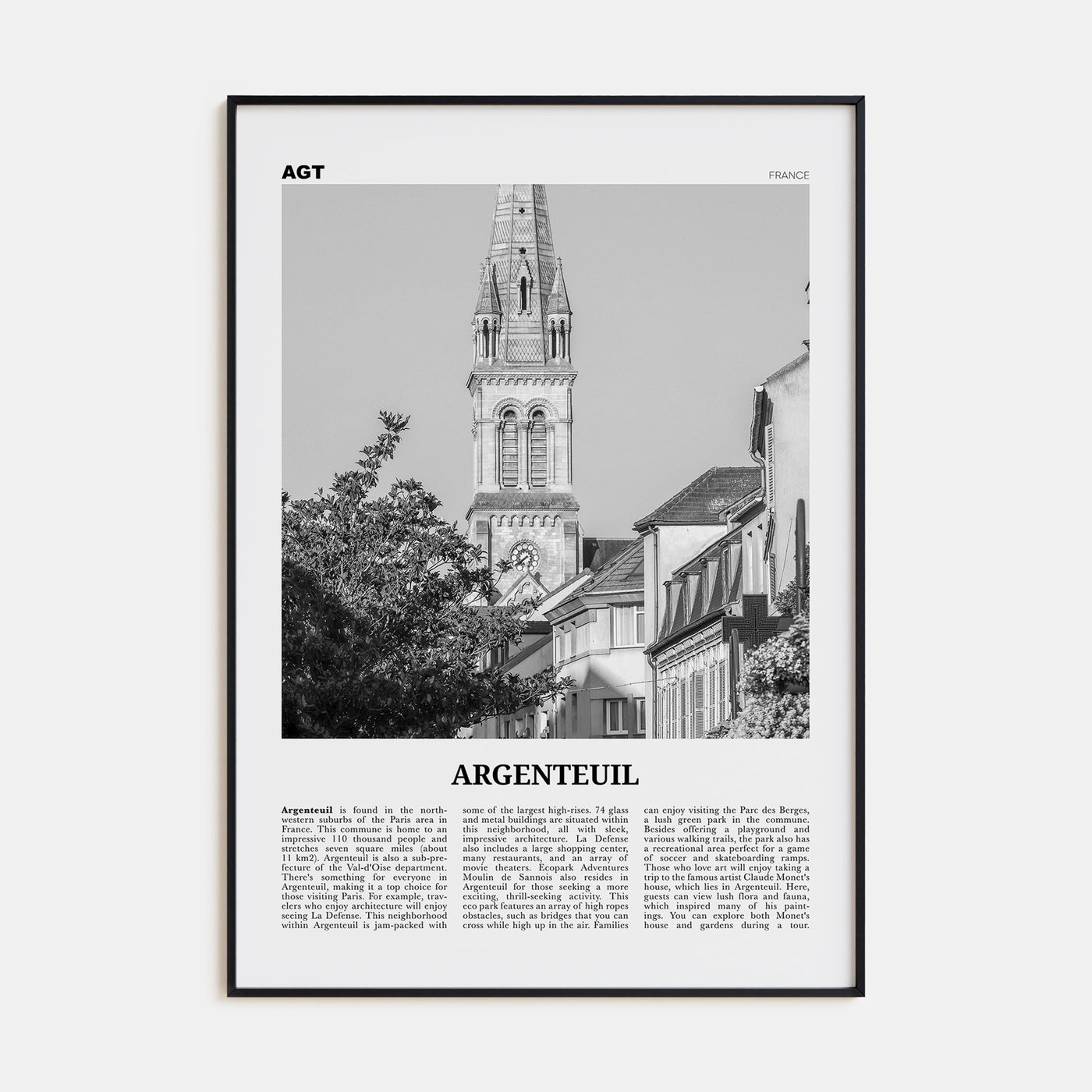 Argenteuil Travel B&W Poster