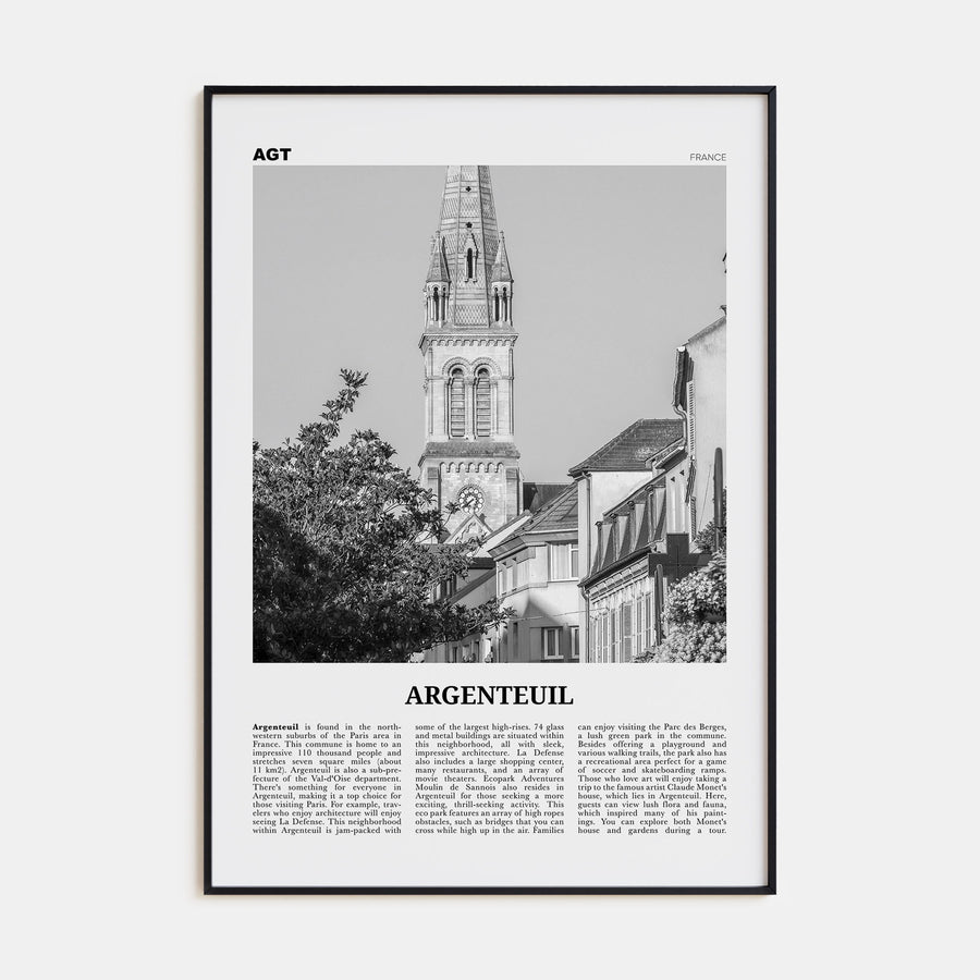 Argenteuil Travel B&W Poster