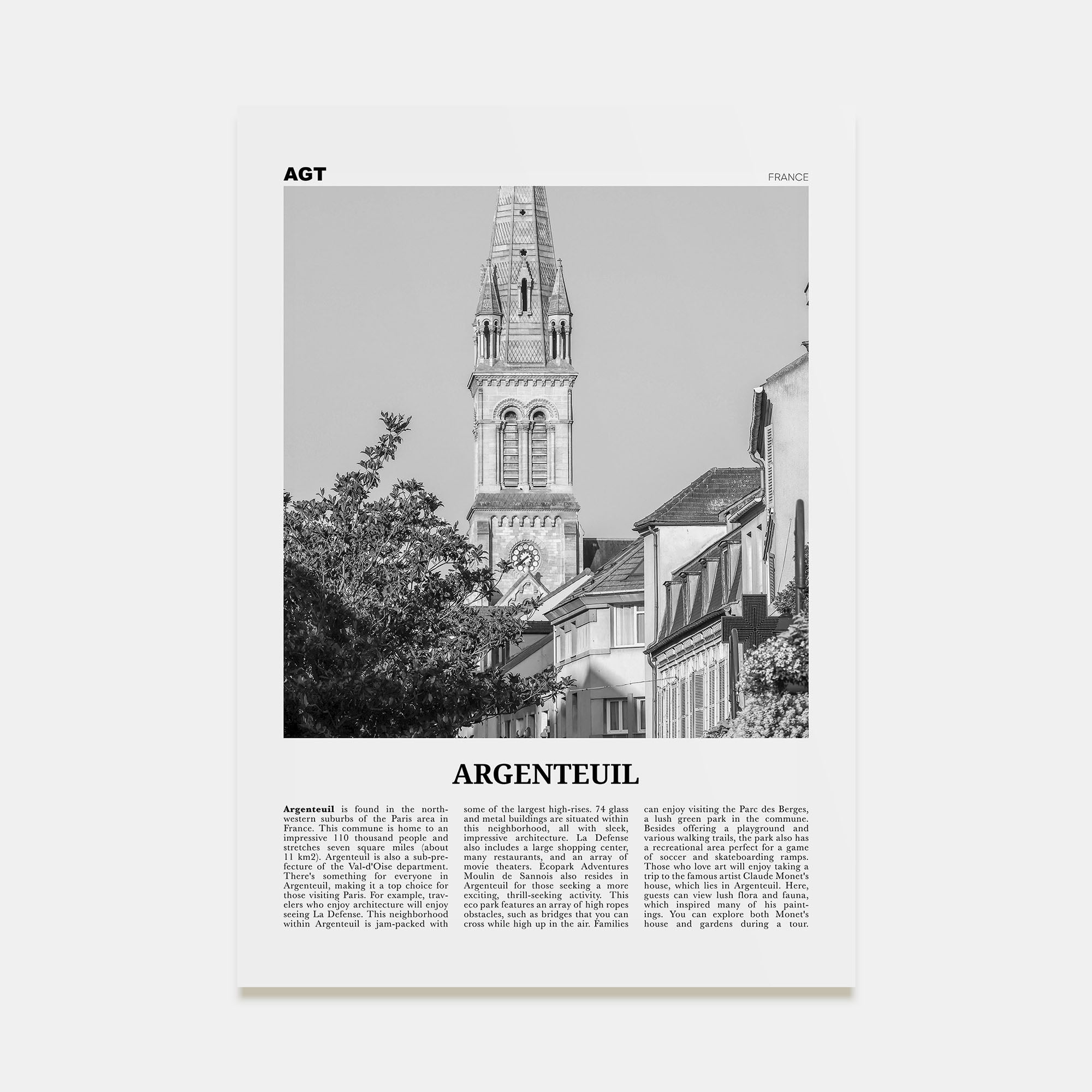 Argenteuil Travel B&W Poster
