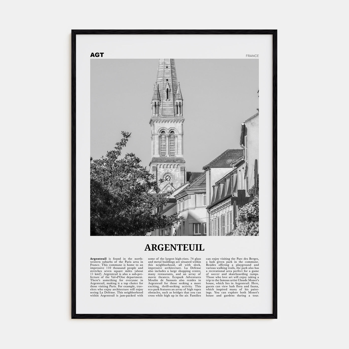 Argenteuil Travel B&W Poster