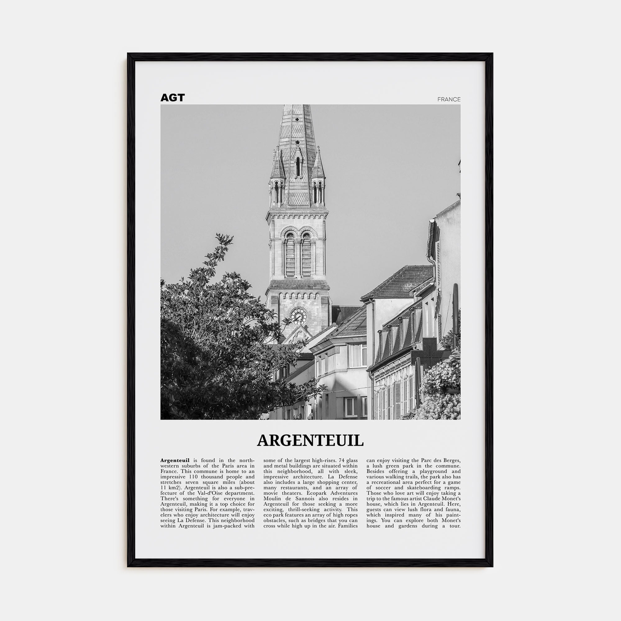 Argenteuil Travel B&W Poster