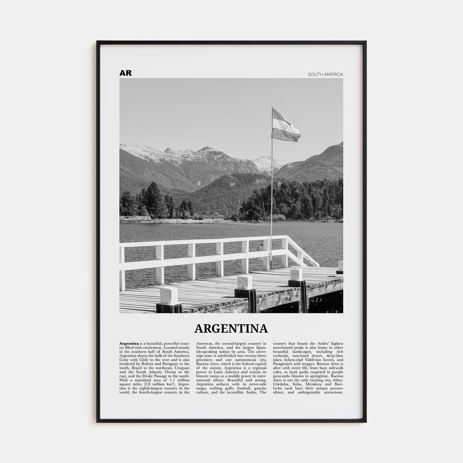 Argentina Travel B&W No 2 Poster