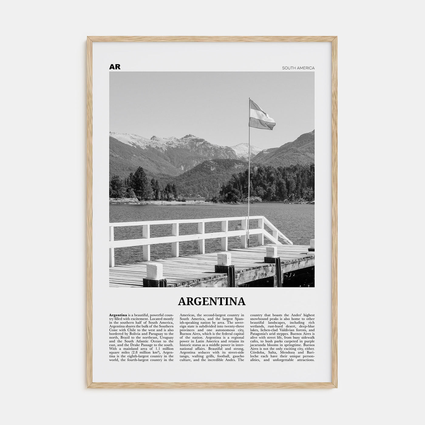 Argentina Travel B&W No 2 Poster