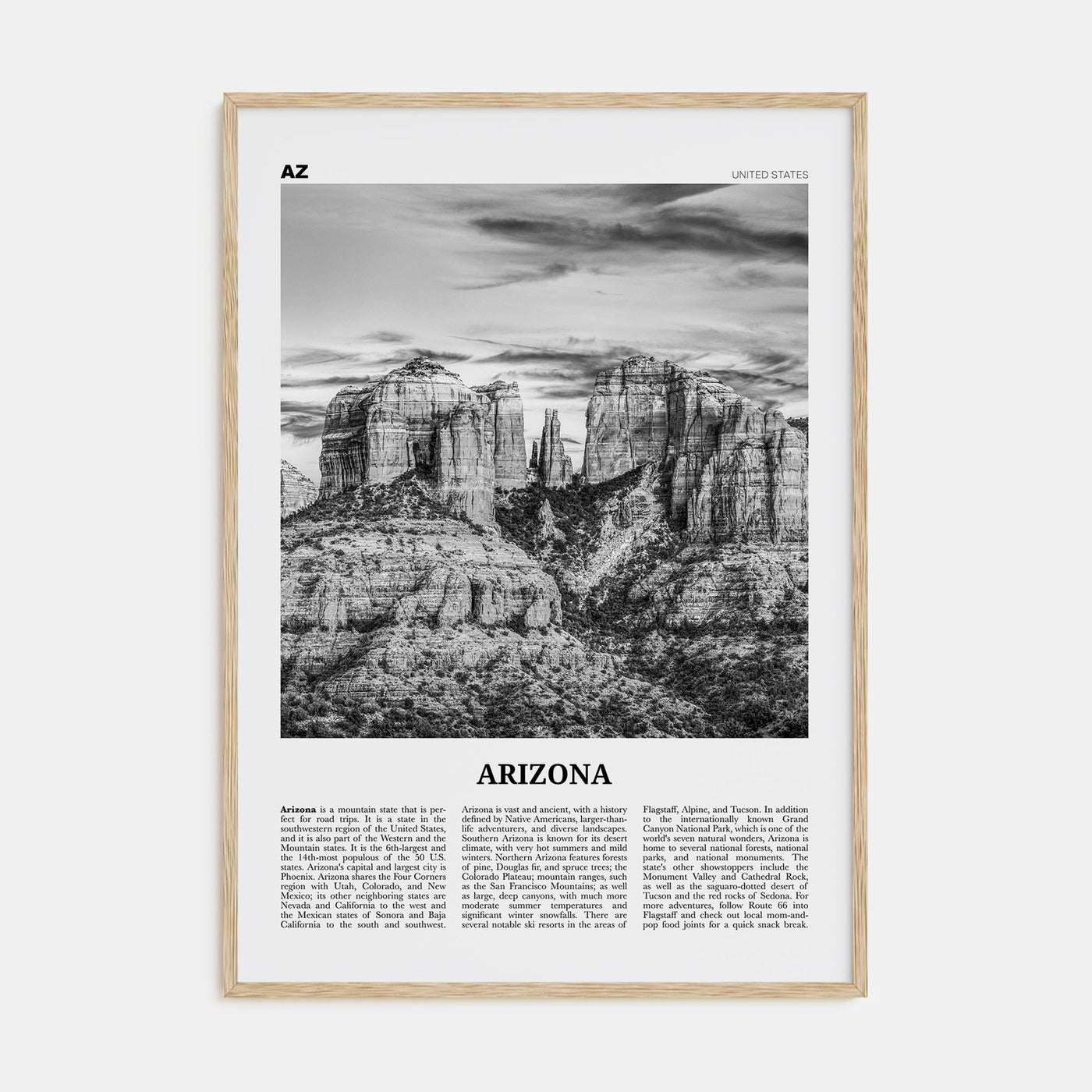 Arizona Travel B&W No 3 Poster