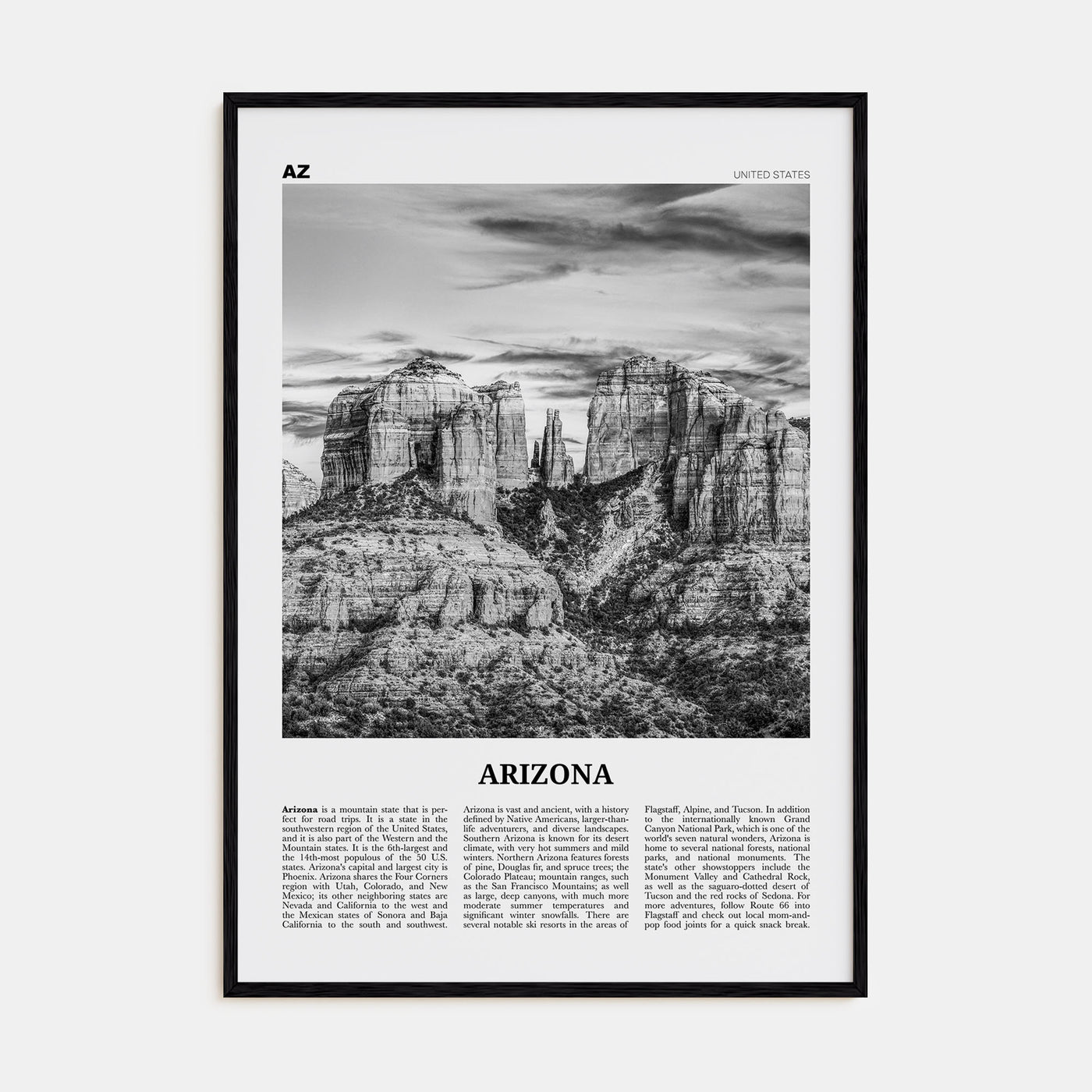 Arizona Travel B&W No 3 Poster