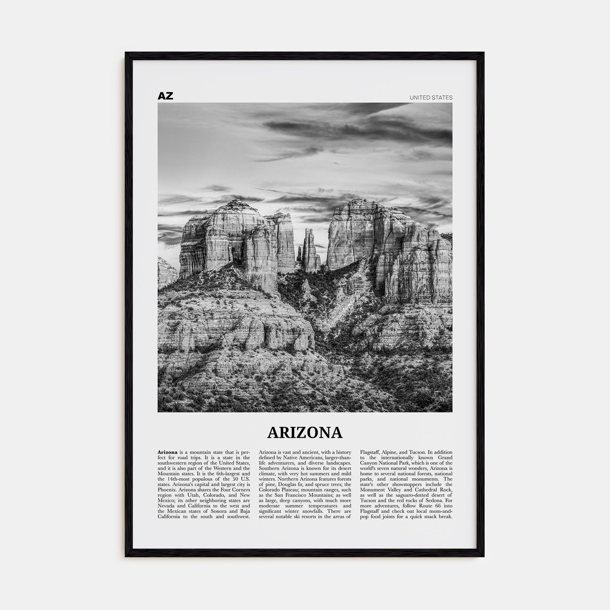 Arizona Travel B&W No 3 Poster