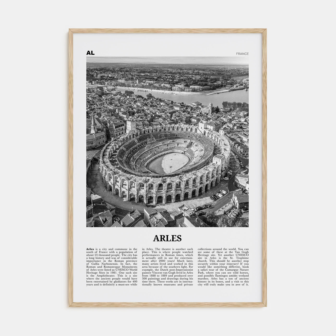 Arles Travel B&W Poster