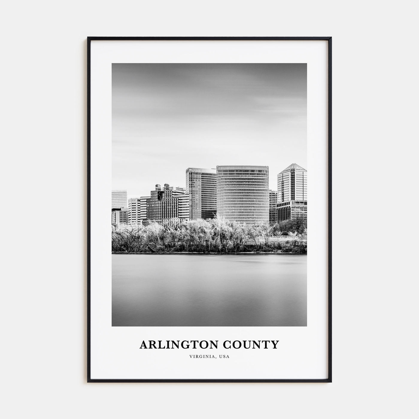 Arlington County, Virginia Portrait B&W No 2 Poster
