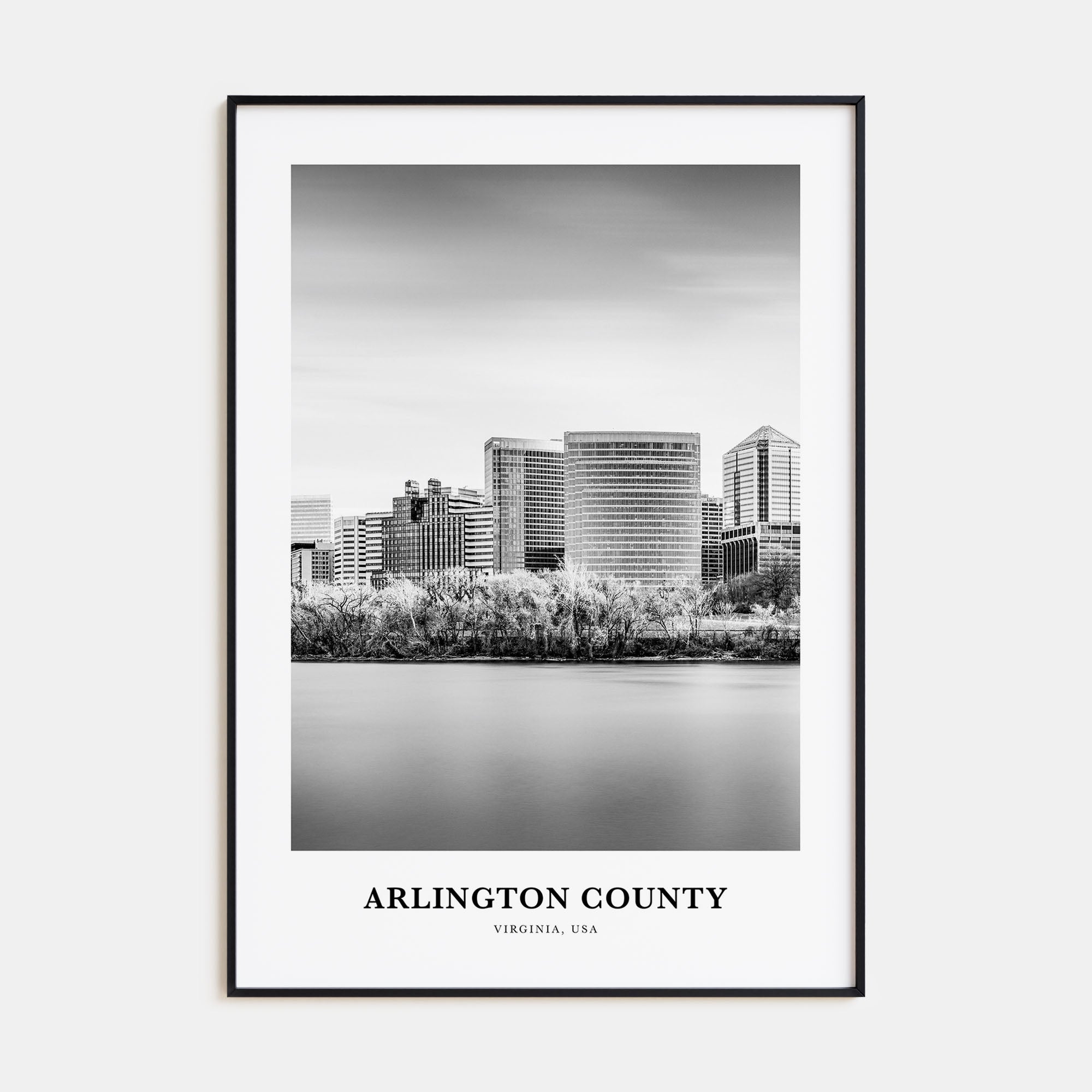 Arlington County, Virginia Portrait B&W No 2 Poster
