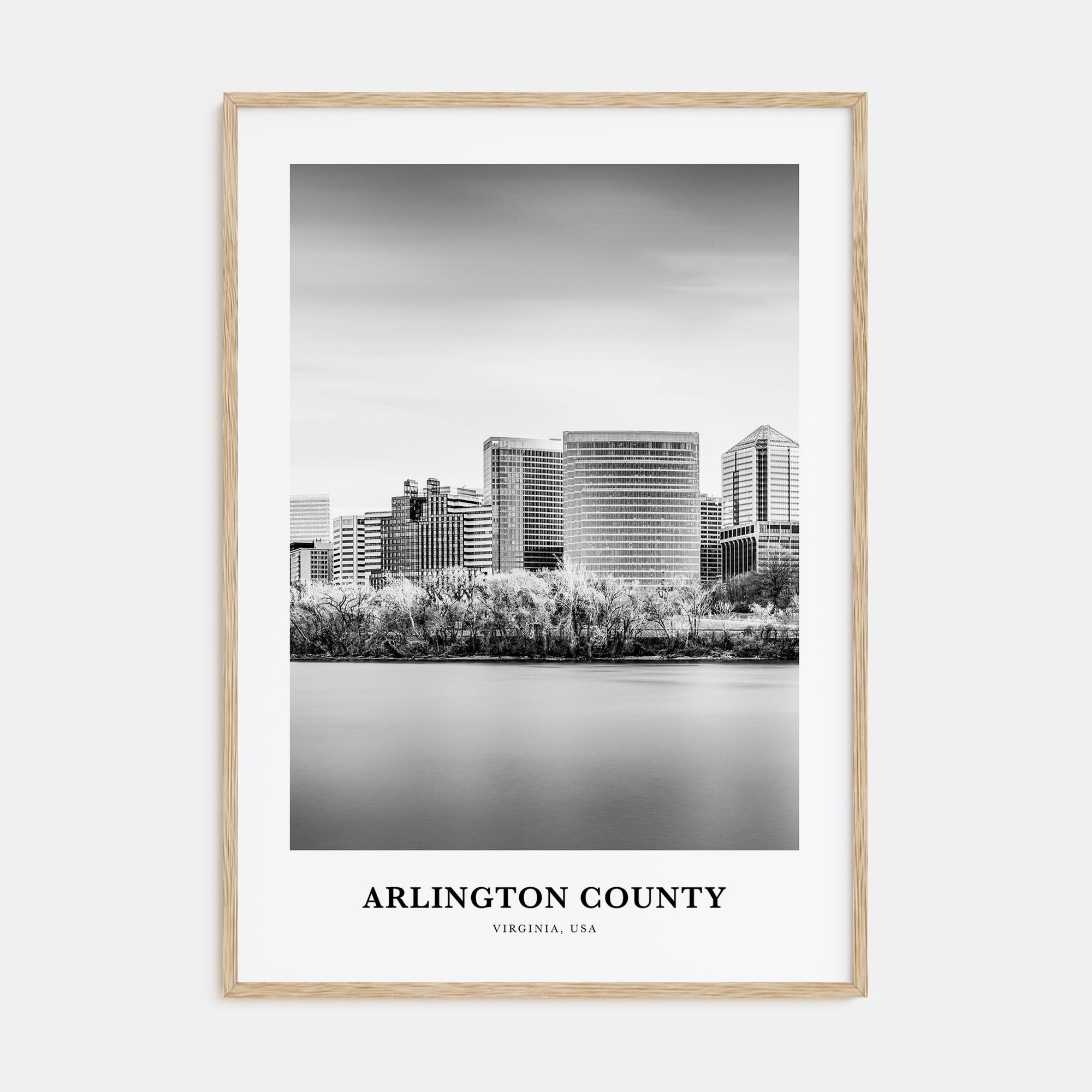 Arlington County, Virginia Portrait B&W No 2 Poster