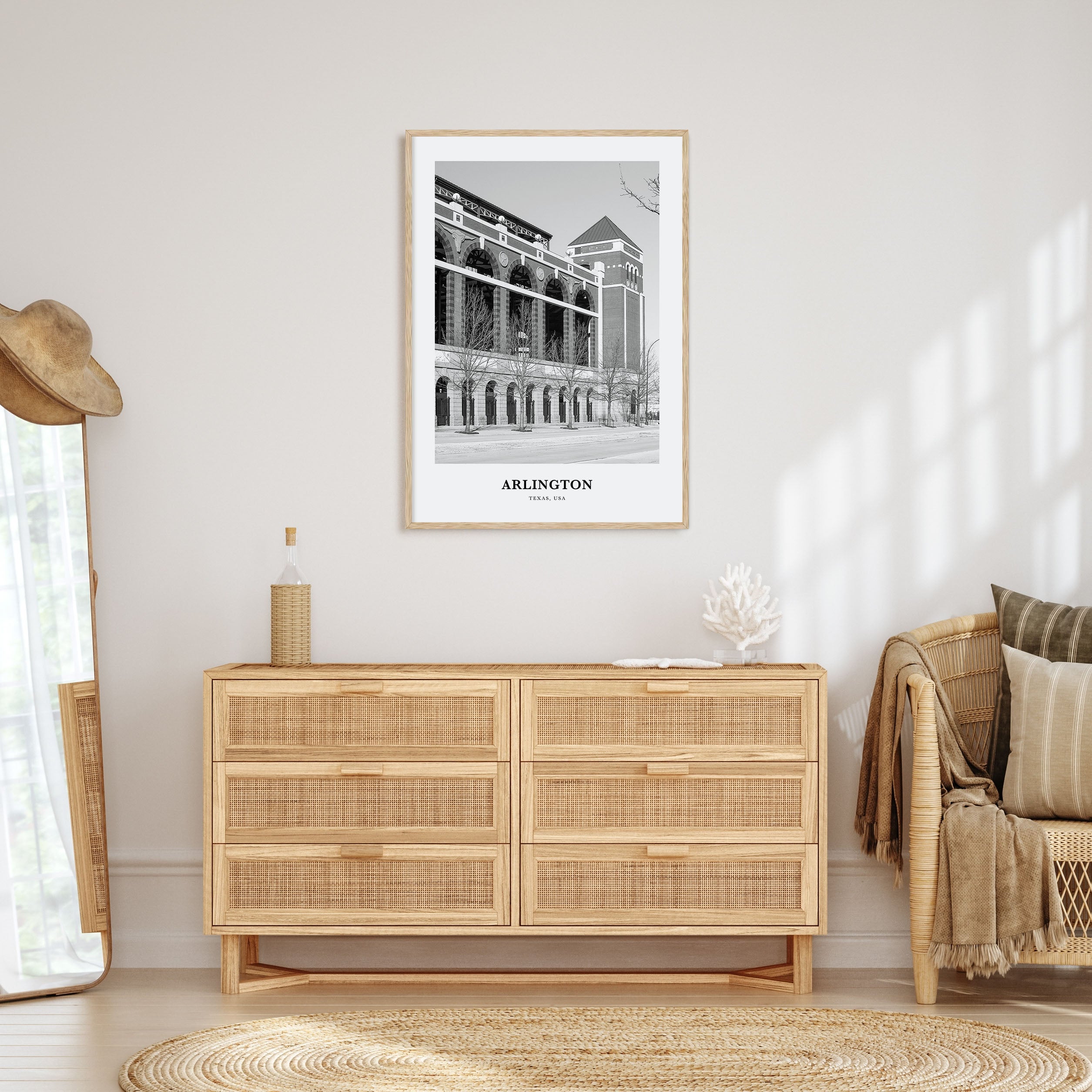 Arlington, Texas Portrait B&W Poster